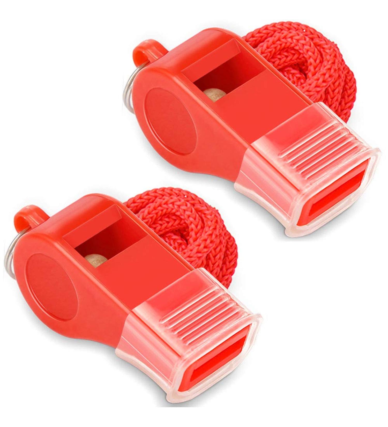 Hipat Red Emergency Whistle with Lanyard & Mouth Grip - Loud Crisp Sound for Lifeguard, Self-Defense & Emergency - Buy Online on GoSupps.com