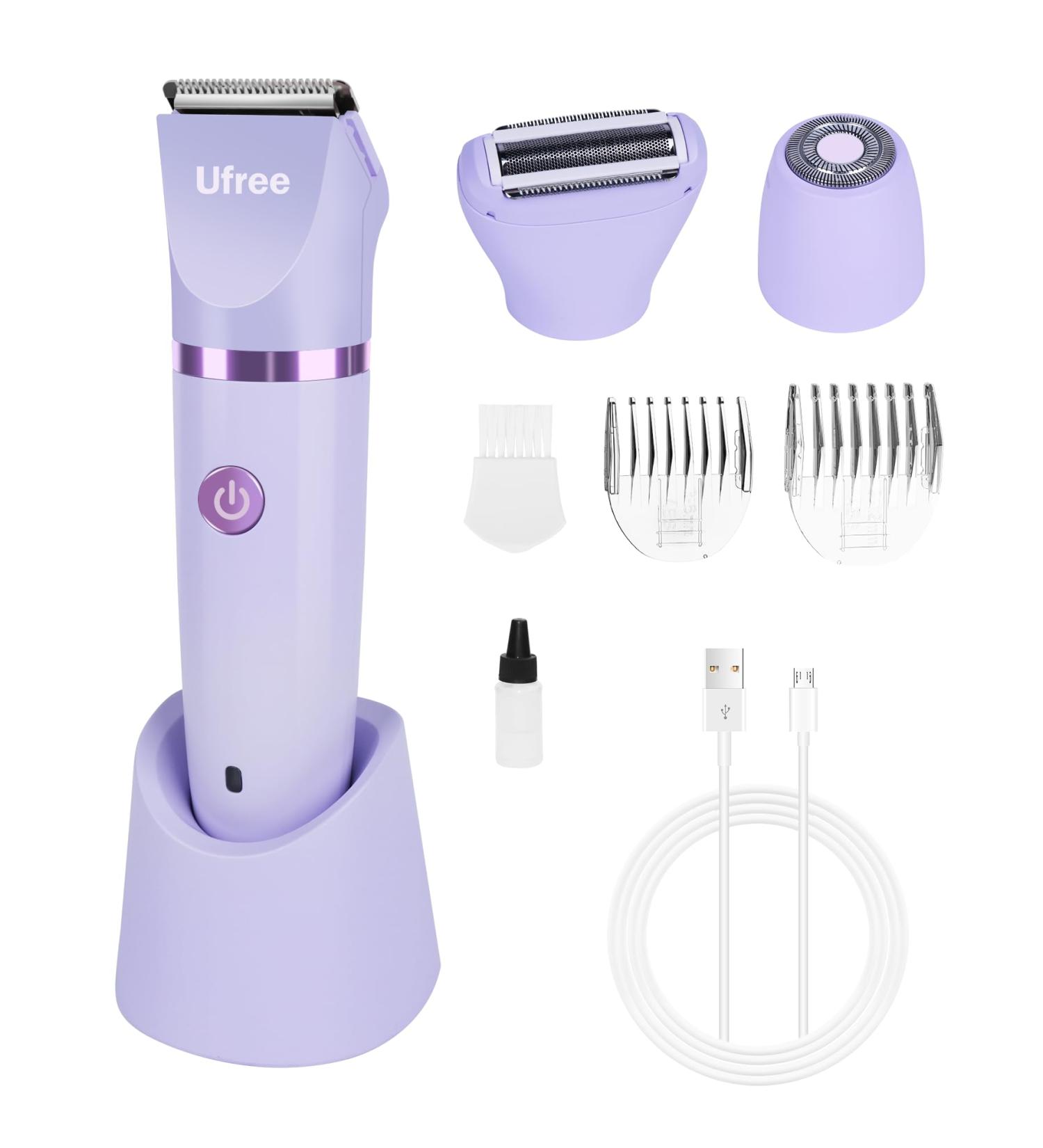 Ufree Bikini Trimmer for Women | Rechargeable Waterproof Electric Razor & Shaver for Legs & Body Hair - Purple - Buy Online on GoSupps.com