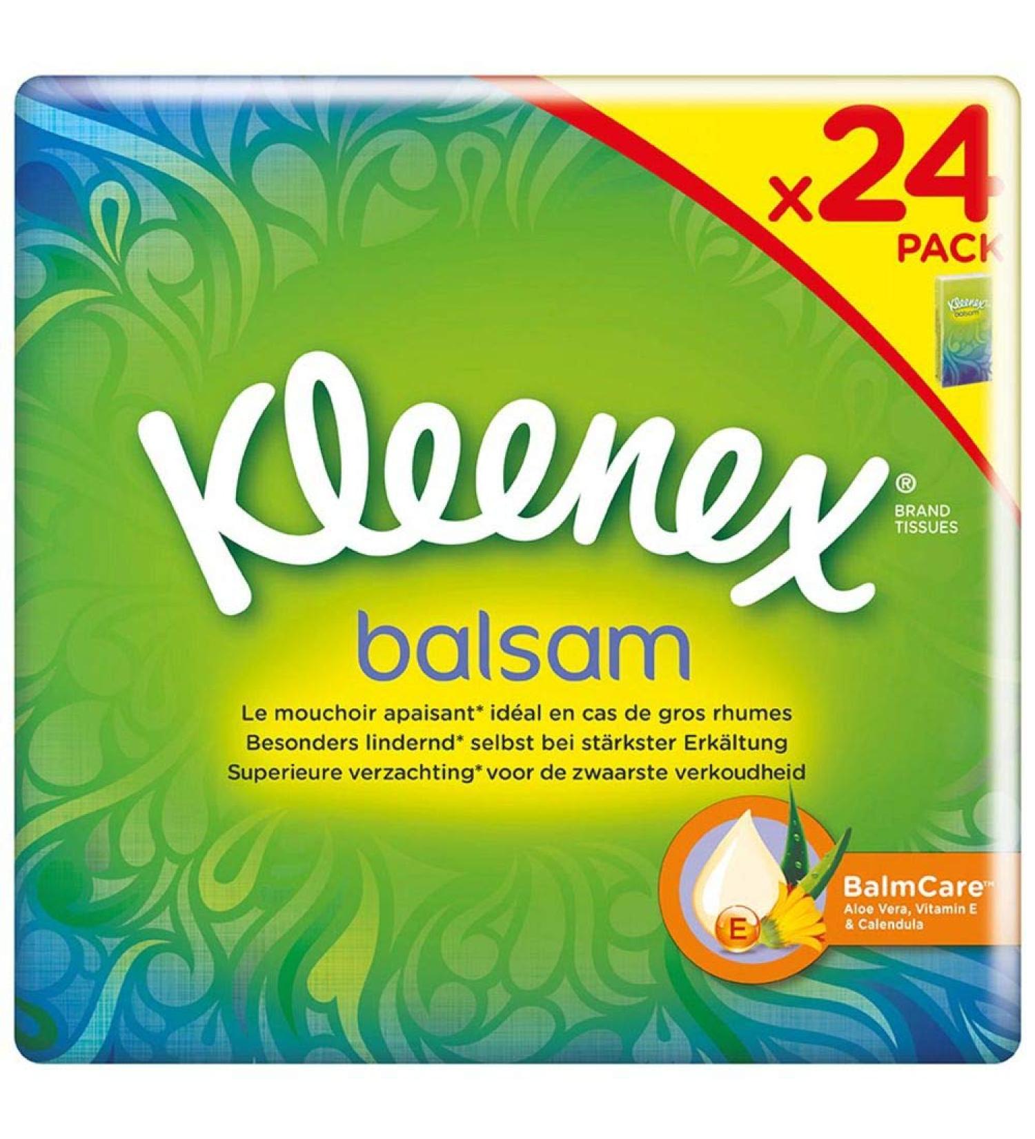 Kleenex Balsam Pocket Tissues - 24 Packs of 9 Tissues (192 Total) | Soft & Soothing for All Your Needs - International Shipping Available - Buy Online on GoSupps.com