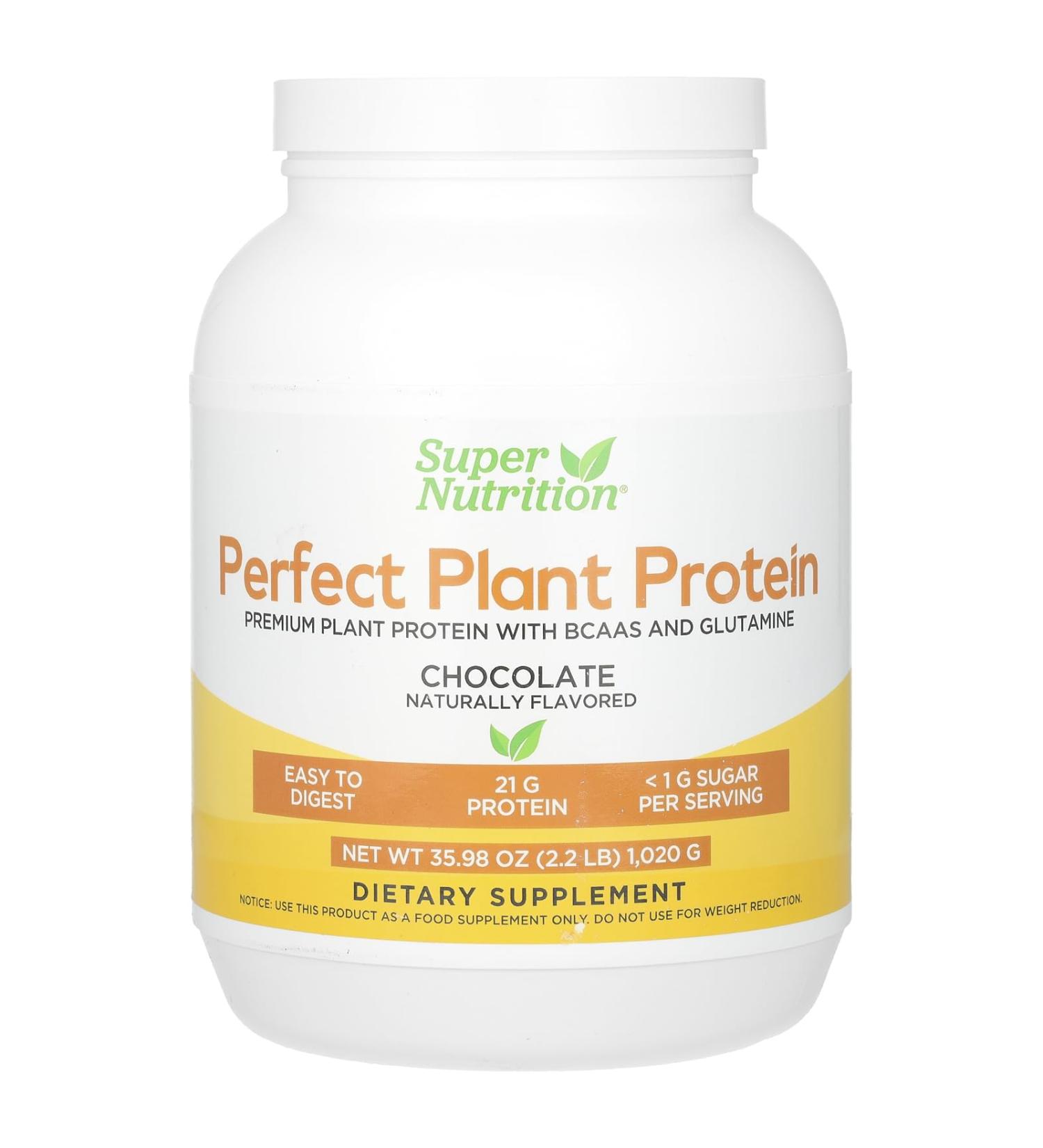 Buy Super Nutrition Perfect Plant Protein Chocolate 2.2 lbs - Vegan High Protein Healthy Supplement for Optimal Health - Buy Online on GoSupps.com