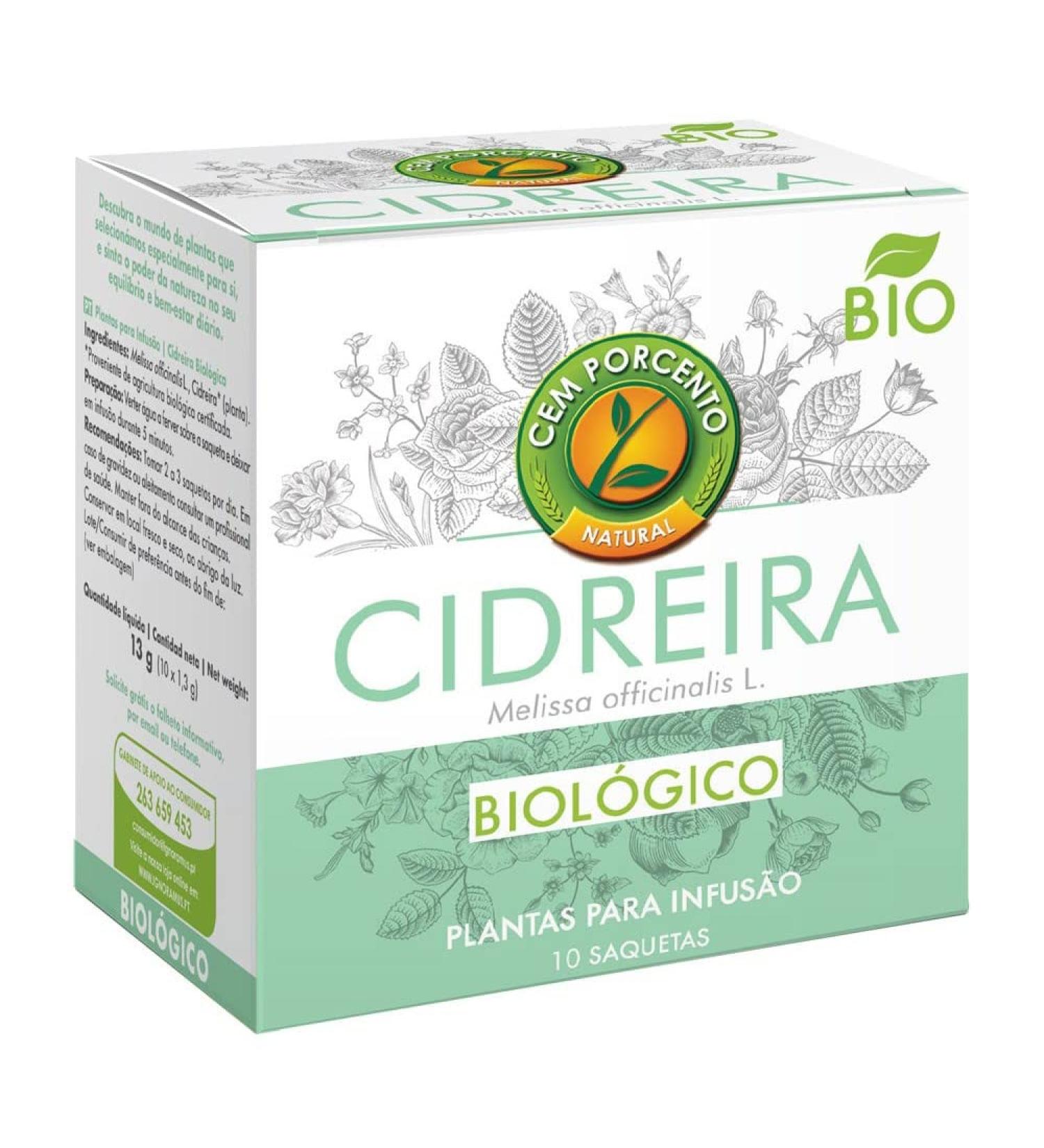 Cem Porcento - Melissa/Lemon balm (Melissa officinalis L.) BIO - 8 x 10 teabags (total: 80 teabags)