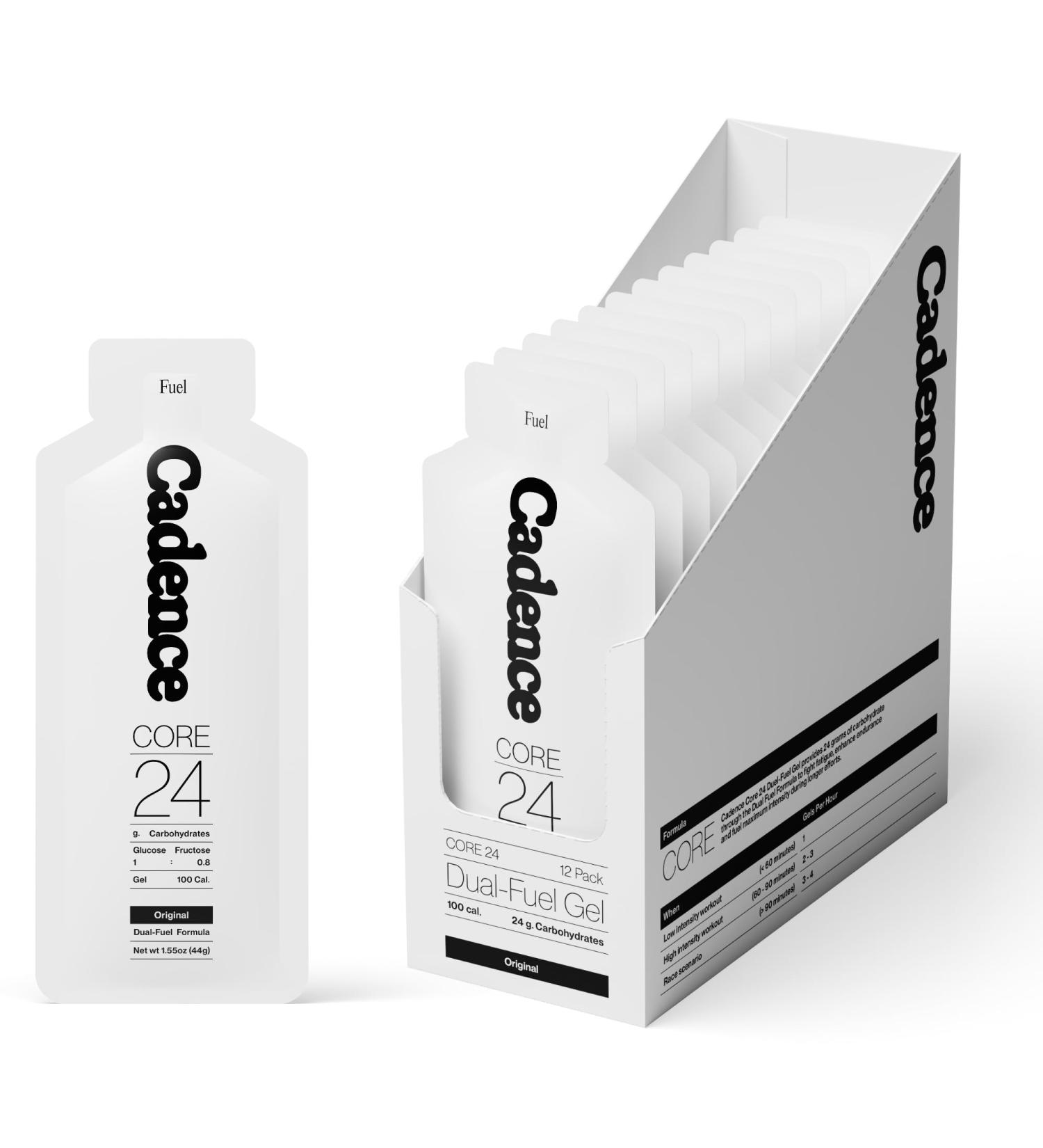 Cadence Core Energy Gels for Running Endurance - Carbohydrates Per Serving with Electrolytes for Hydration - Dual Fuel Formula for Long Distance Sport Cycling - 12 Pack (44g x 12) - Buy Online on GoSupps.com
