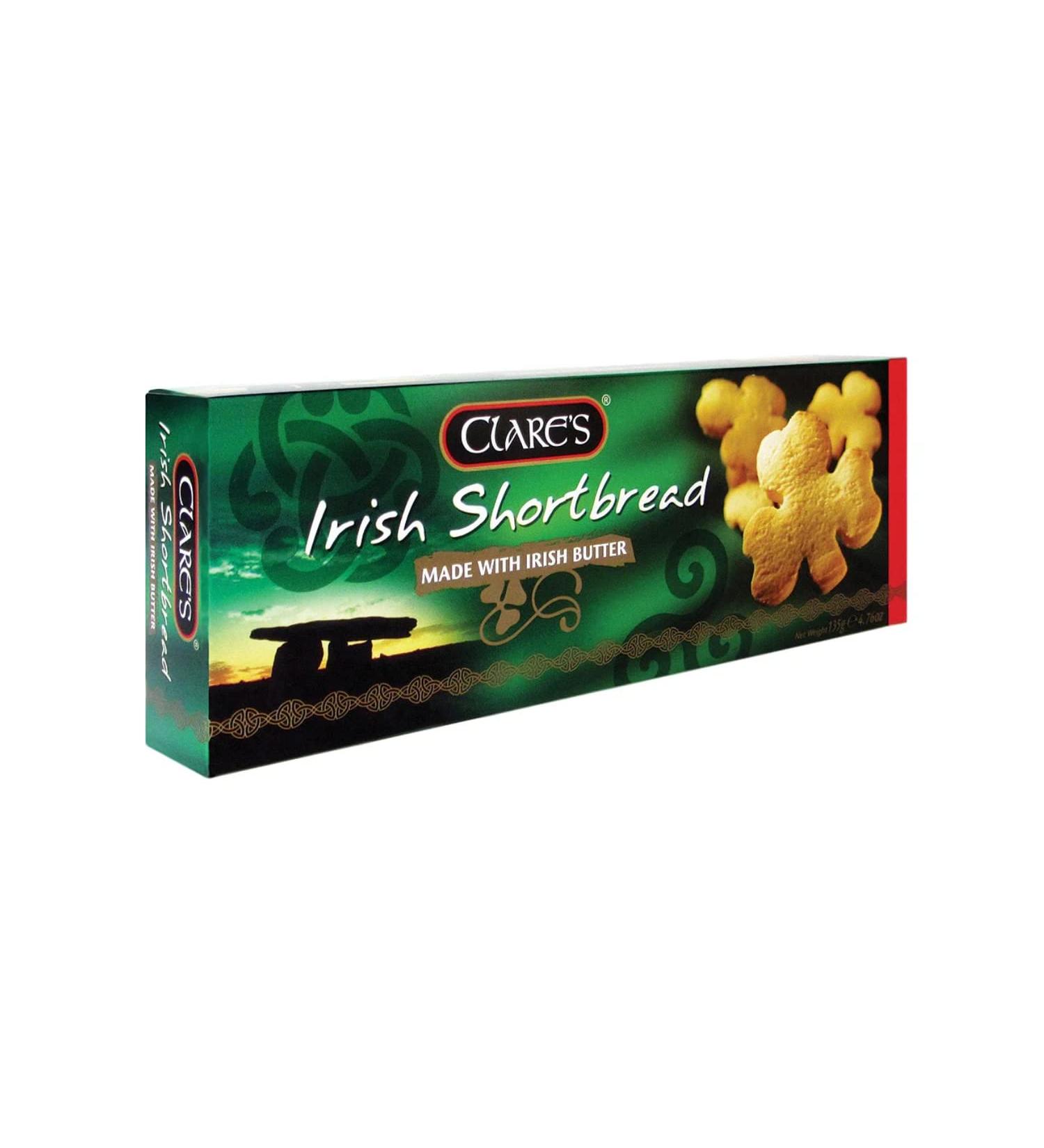 ANTICO CAFFE' NOVECENTO Clare's | Pure Butter Scottish Biscuits - 135g | Butter Biscuits | Shamrock-Shaped Biscuits