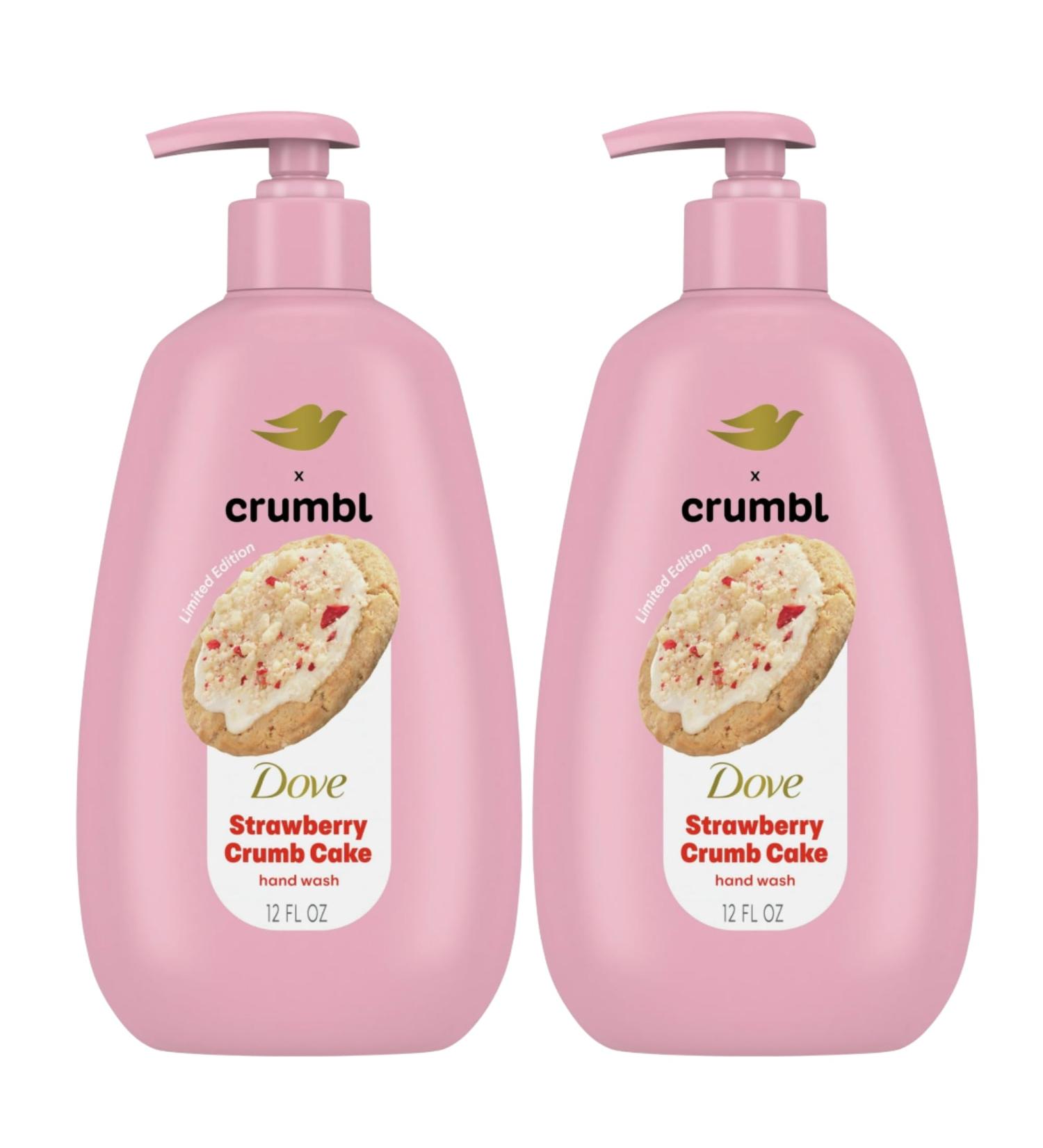 Dove X Crumbl Moisturizing Liquid Hand Wash Strawberry Crumb Cake | 2-pack of 12 oz Hand Wash with Pump | Limited Edition (Strawberry Crumb Cake) - Buy Online on GoSupps.com