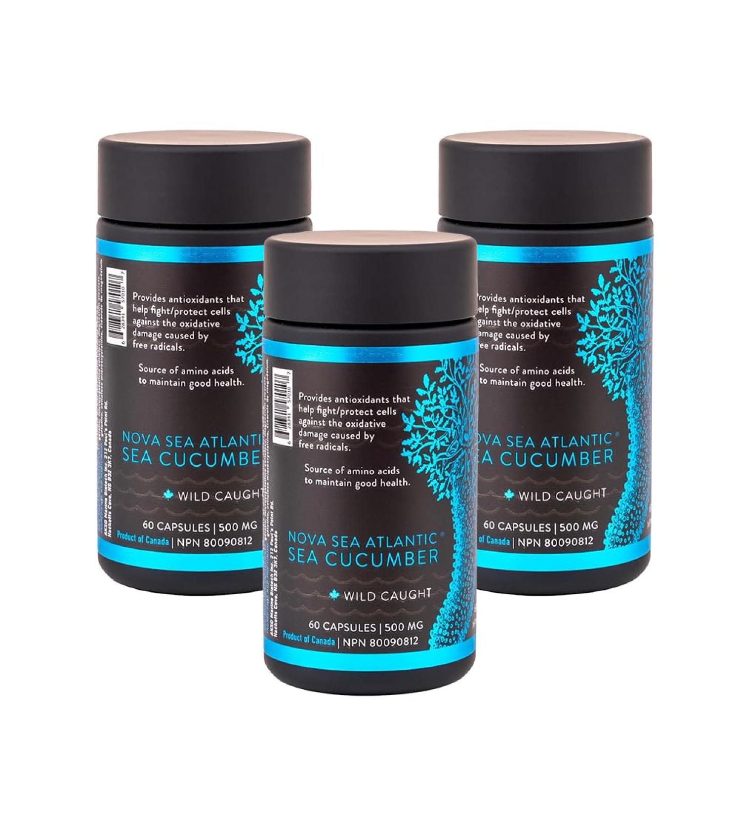 Nova Sea Atlantic Sea Cucumber Supplement Wild Caught Sea Cucumber Capsules with Fucosylated Chondroitin Vitamins Mineral Natural Antioxidant Supplement for Elderly Adult Child (Pack of 3) 60 count (Pack of 3) - Buy Online on GoSupps.com