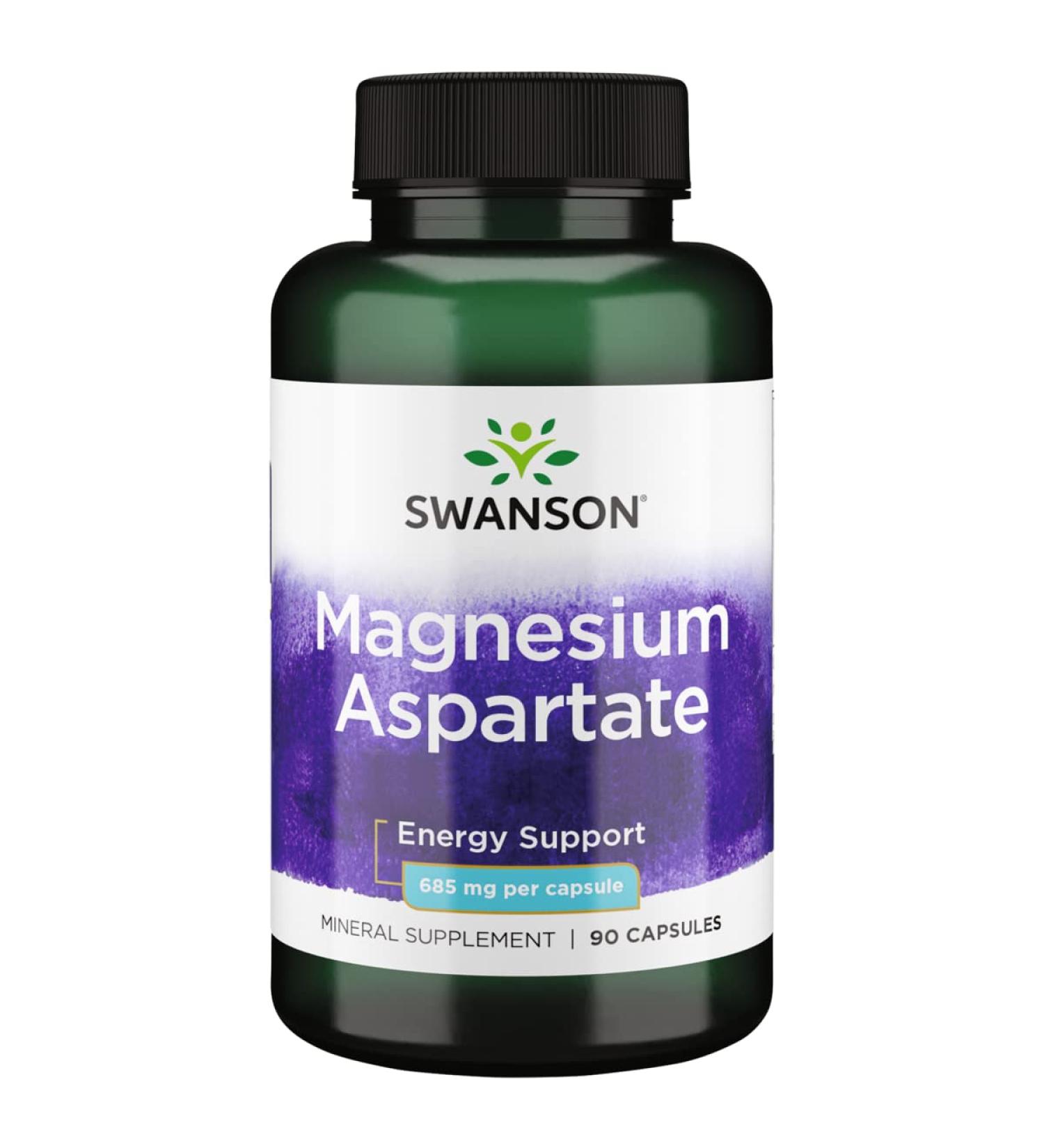Swanson Magnesium Aspartate 685mg (133mg Elemental) 90 Capsules - Buy Online on GoSupps.com