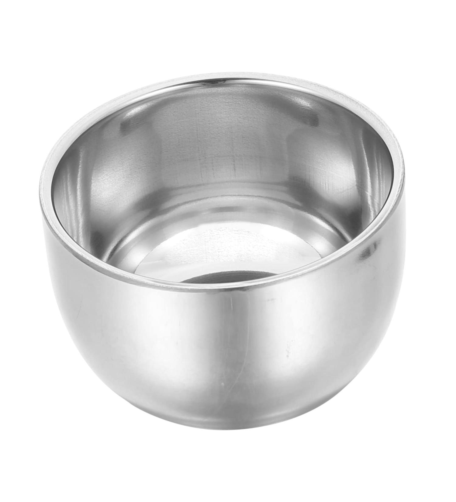 4-Piece Stainless Steel Shaving Foam Shell Set - Double-Walled Shaver Accessories for Men | 8.2x5.8cm | Ideal for Wet Shaving - Buy Online on GoSupps.com