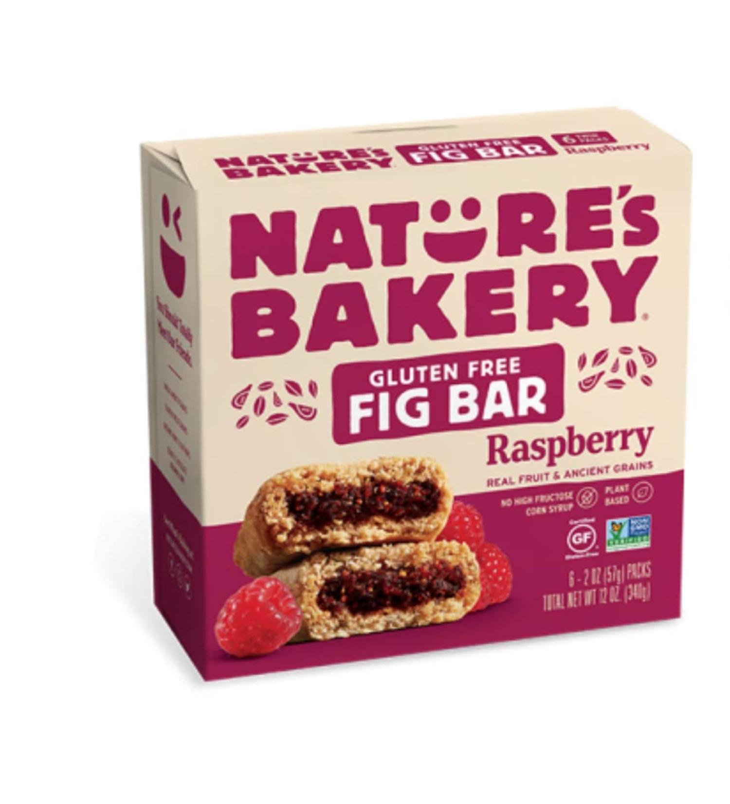 Nature's Bakery Gluten-Free Non-GMO Raspberry Natural Fruit, Ancient Grains Fig Bar: 1 Pk (6 Bars)