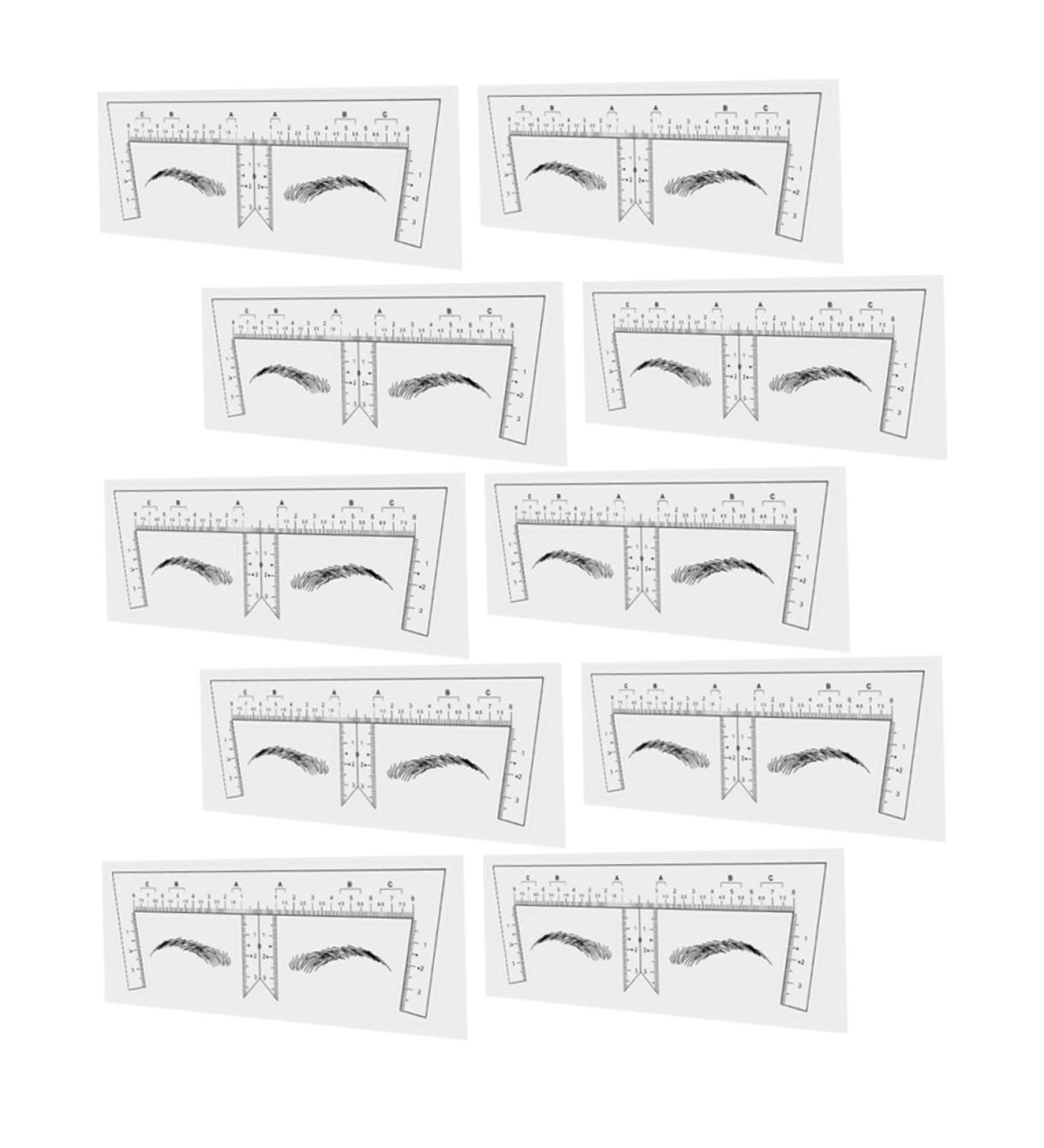Angoily 10pcs Eyebrow Design Ruler Brow Guide Ruler Eyebrow Drawing Tool Eyebrow Trimming Measuring Ruler - Buy Online on GoSupps.com