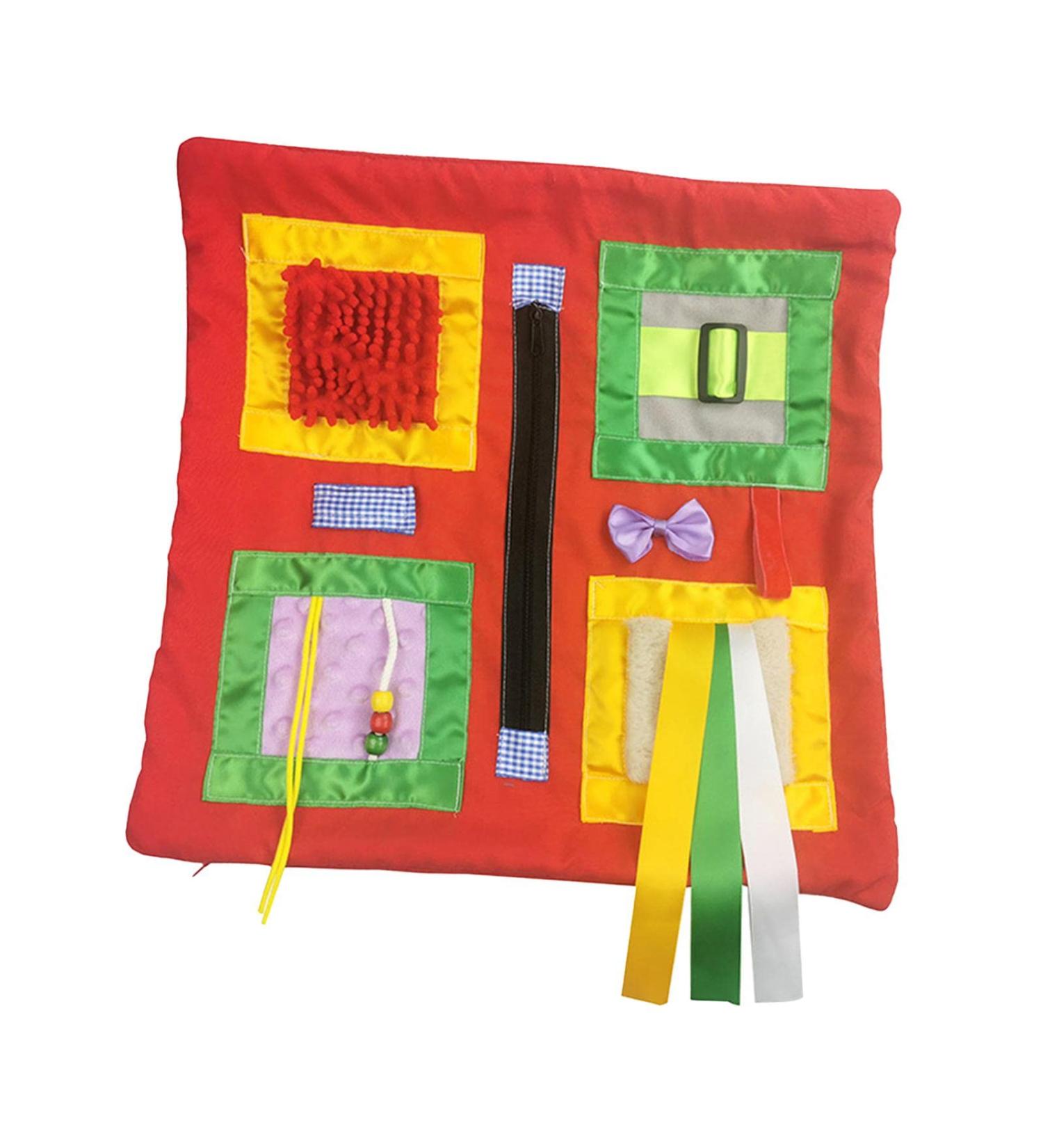 Generic Fidget Blanket Pillow for Elderly 45cmx50cmx4cm Sensory Motor Aids Lightweight for Toddlers Memory Aid Hand Exercisers Red - Buy Online on GoSupps.com