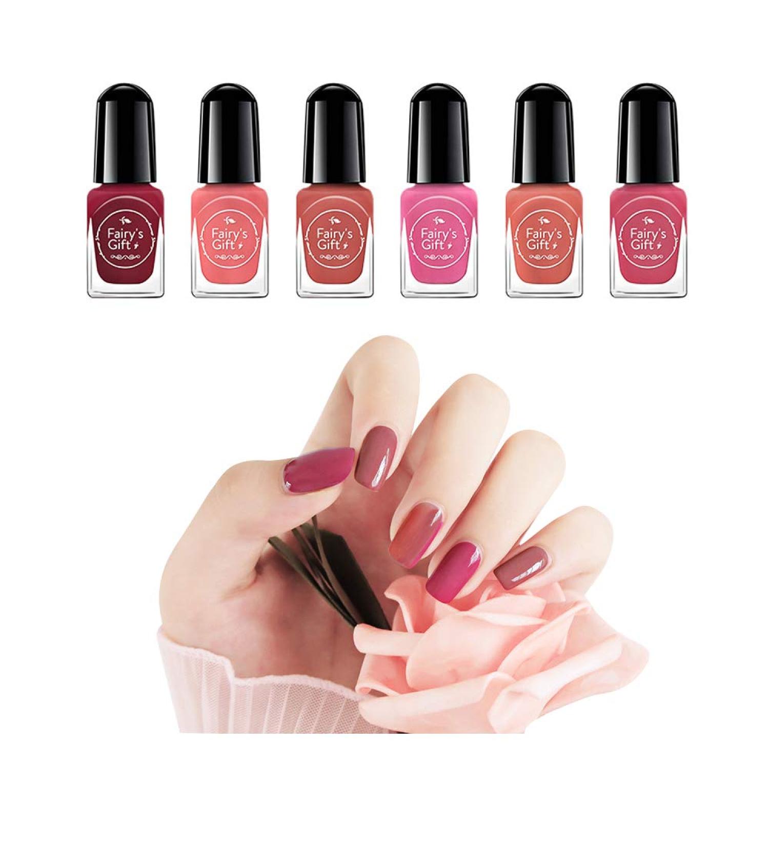 Clest F&H Nouvel ensemble de vernis ongles (6 bouteilles)-Vernis ongles base d'eau facile d coller et s chage rapide non toxique-F6 - Buy Online on GoSupps.com