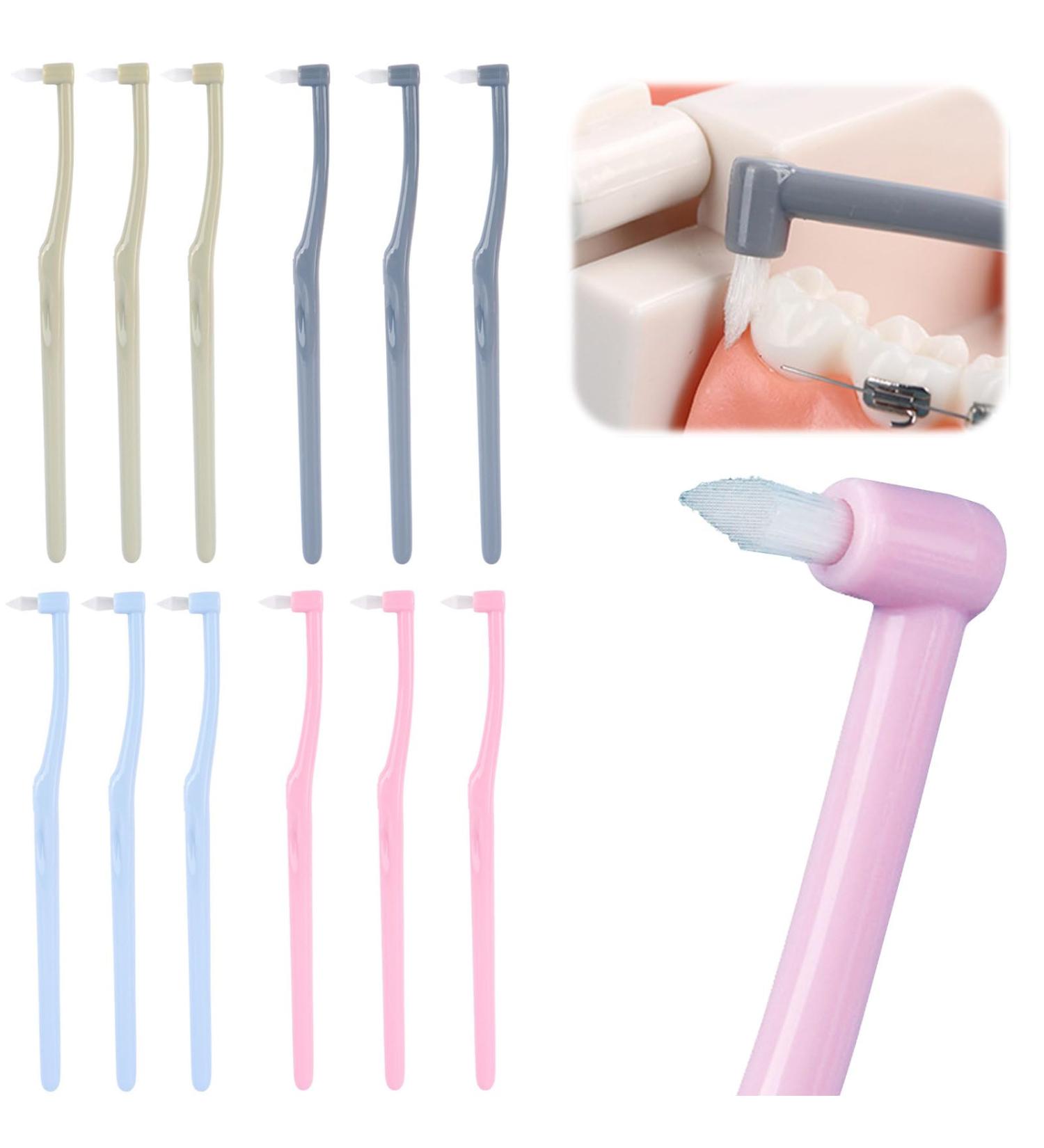 Interspace Toothbrush Set - 12 Soft Narrow Interdental Brushes for Orthodontic Braces & Detailed Cleaning - Buy Online on GoSupps.com