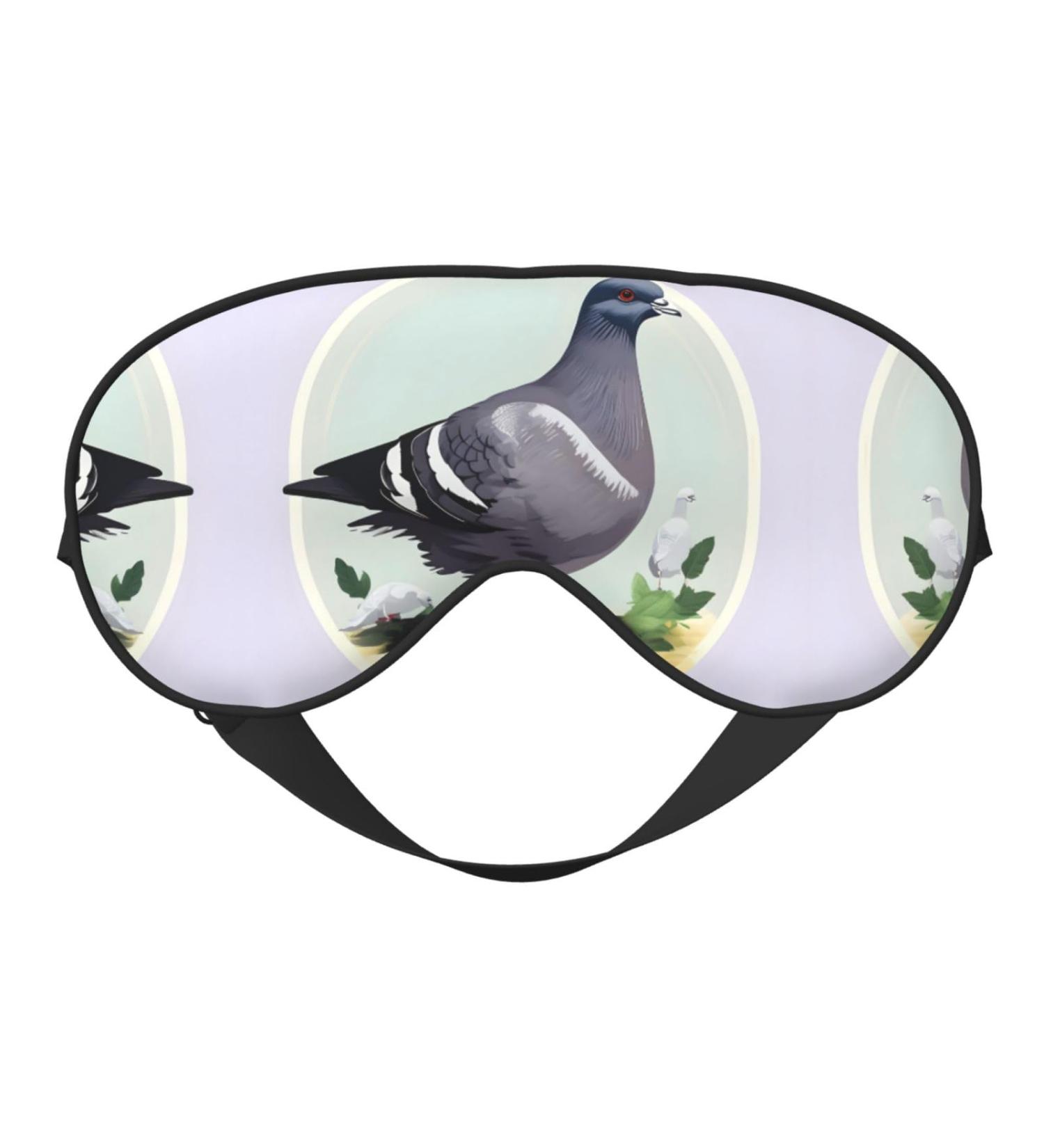 Grey Pigeon Print Soft Sleep Eye Mask | Breathable Female Eye Patch for Travel & Relaxation - International Shipping Available - Buy Online on GoSupps.com