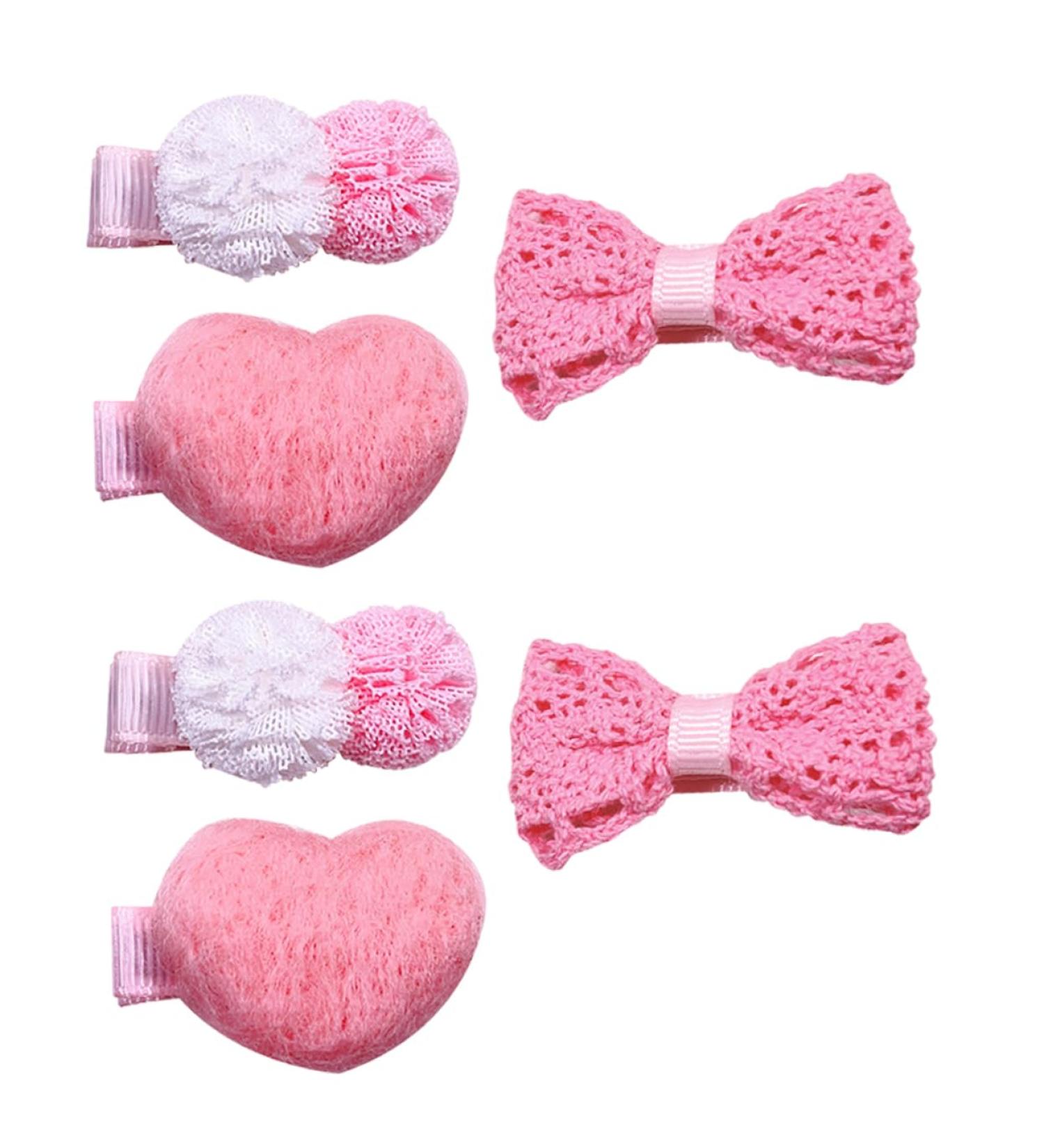 ibasenice Bow Clips 3 Pairs small hair clips hair clips hairpin cloth clip fabric bow tie hair clip Heart-shaped Hair clips bangs clip girl hairpin peach heart three-dimensional - Buy Online on GoSupps.com