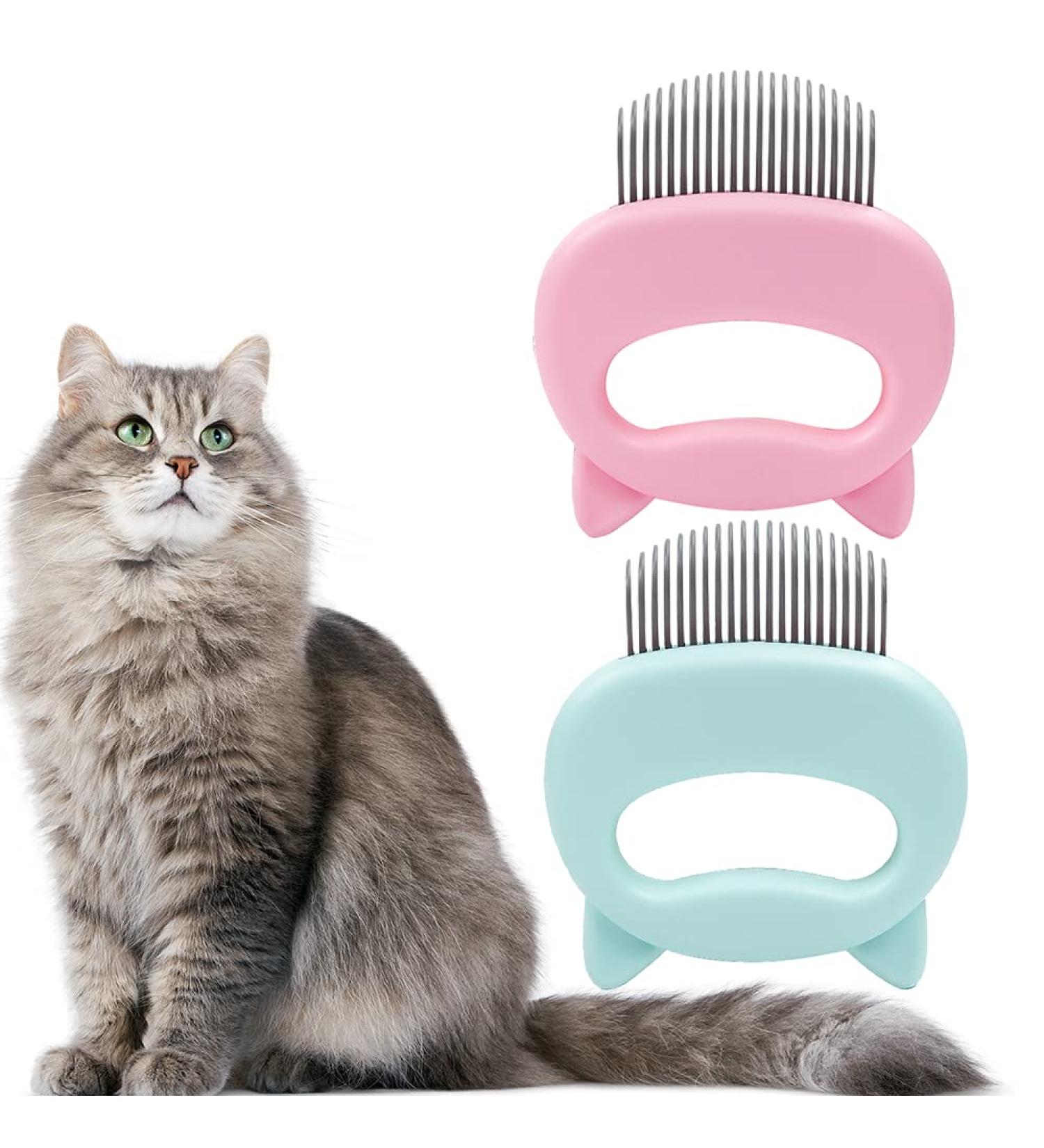 Xixiran Cat Brush - 2PC Massage Comb Set for Pet Fur Care & Undercoat Removal | Relaxing Cat Grooming Tools - Buy Online on GoSupps.com