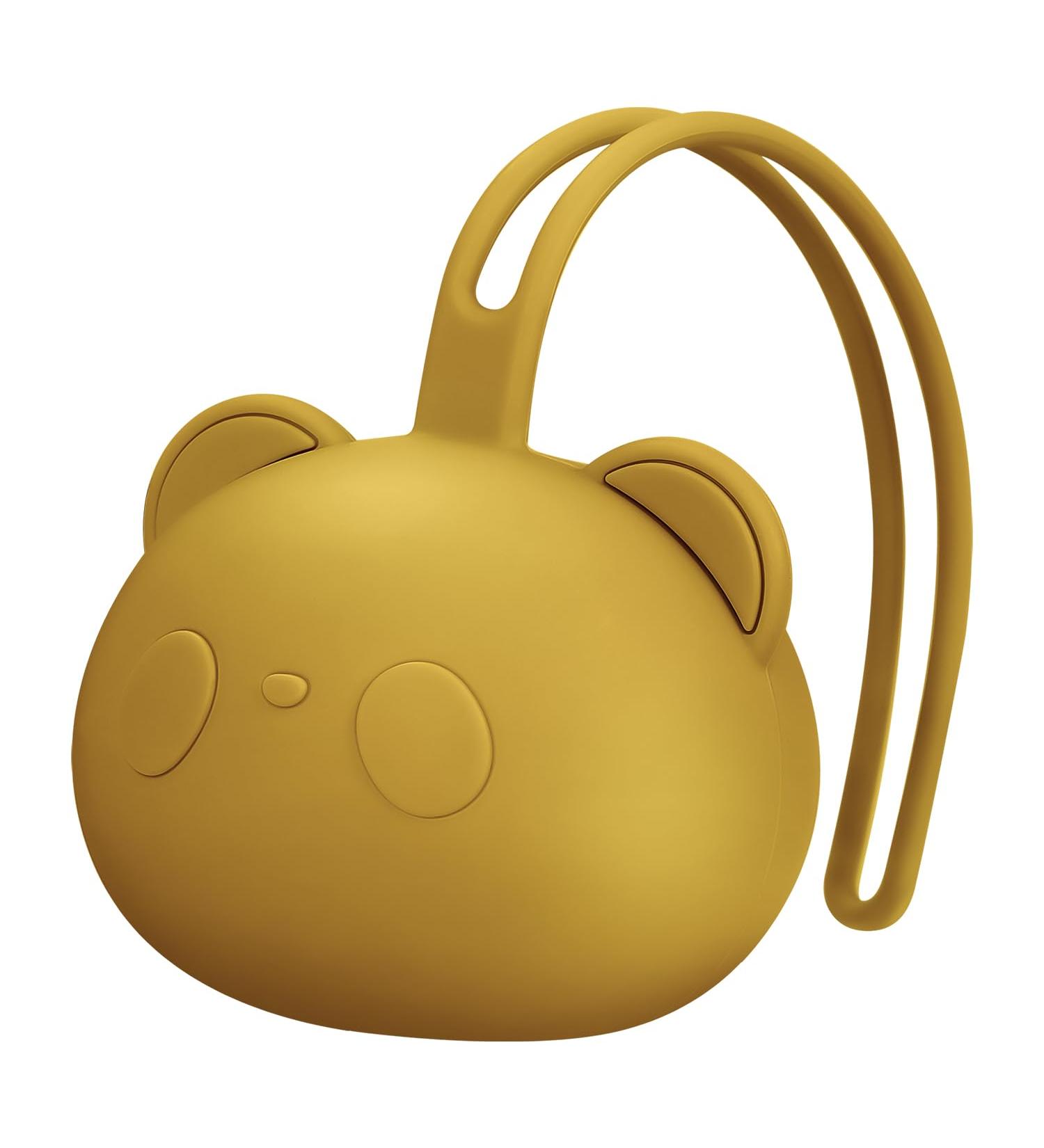 Airfish BPA-Free Baby Bear Pacifier Box - Silicone Travel Holder for Girls - Stylish Yellow Storage Solution - Buy Online on GoSupps.com