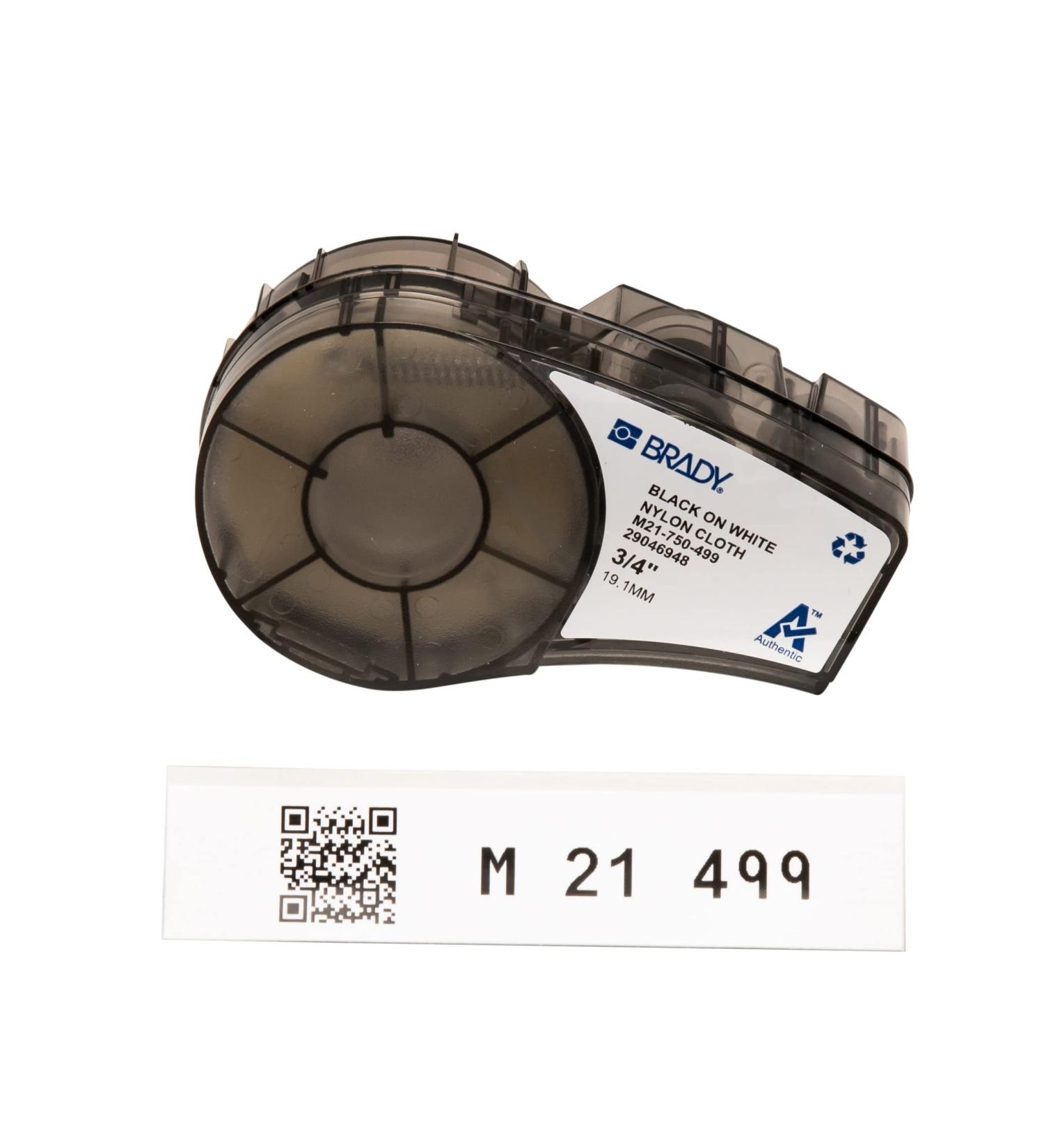 Brady Authentic (M21-750-499) Multi-Purpose Nylon Label for General ID Wire Marking and Lab Black on White- Designed for M210 M210-LAB M211 BMP21-PLUS and BMP21-LAB Printers .75 W 16' L M21-750-499 Label Tape - Buy Online on GoSupps.com
