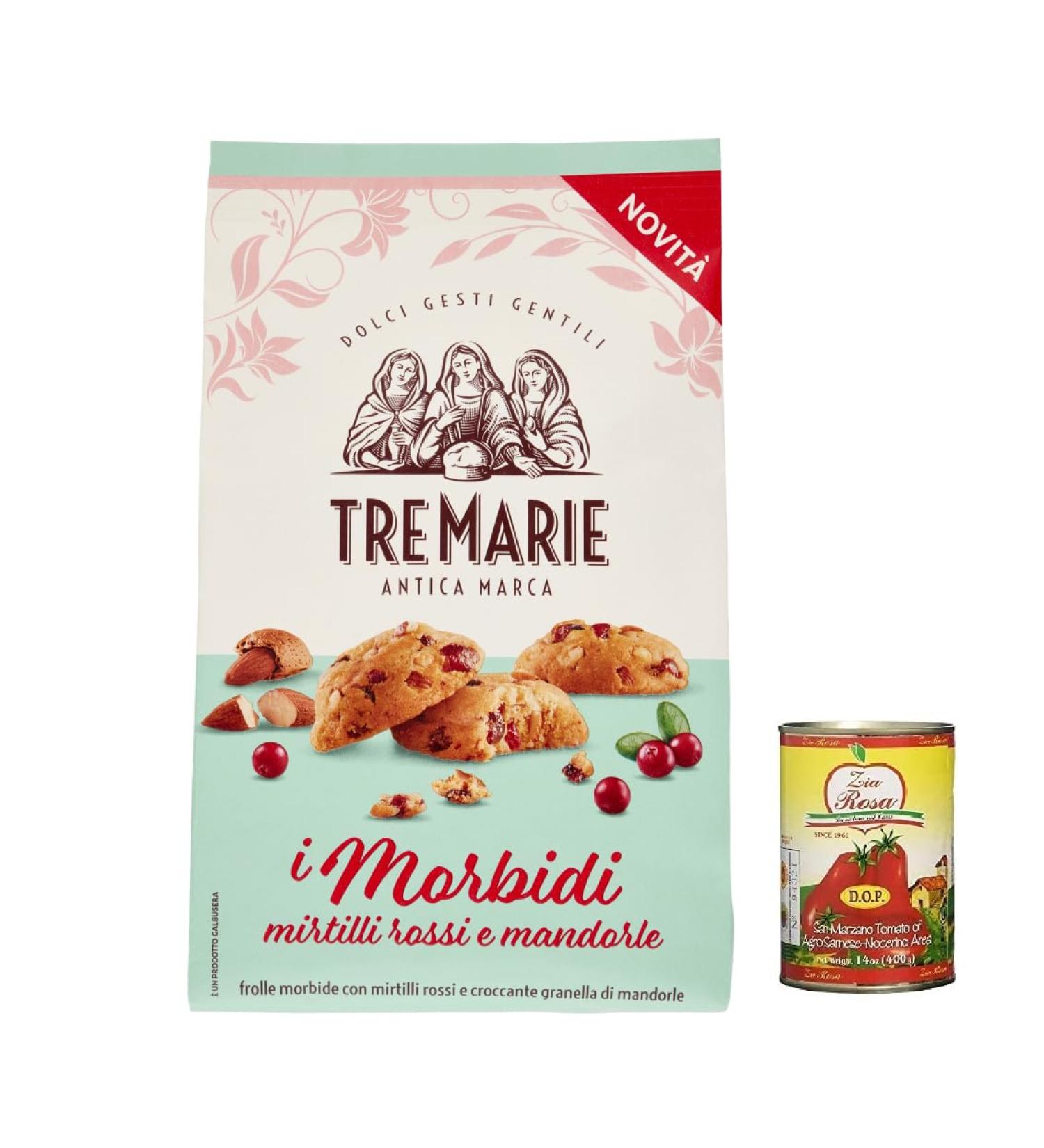  Zia Rosa Set of 12 Tre Marie i Morbidi Cranberries and Almonds Red Fruits and Almonds 300 g + Zia Rosa DOP San Marzano Tomatoes 400 g Box - Buy Online on GoSupps.com