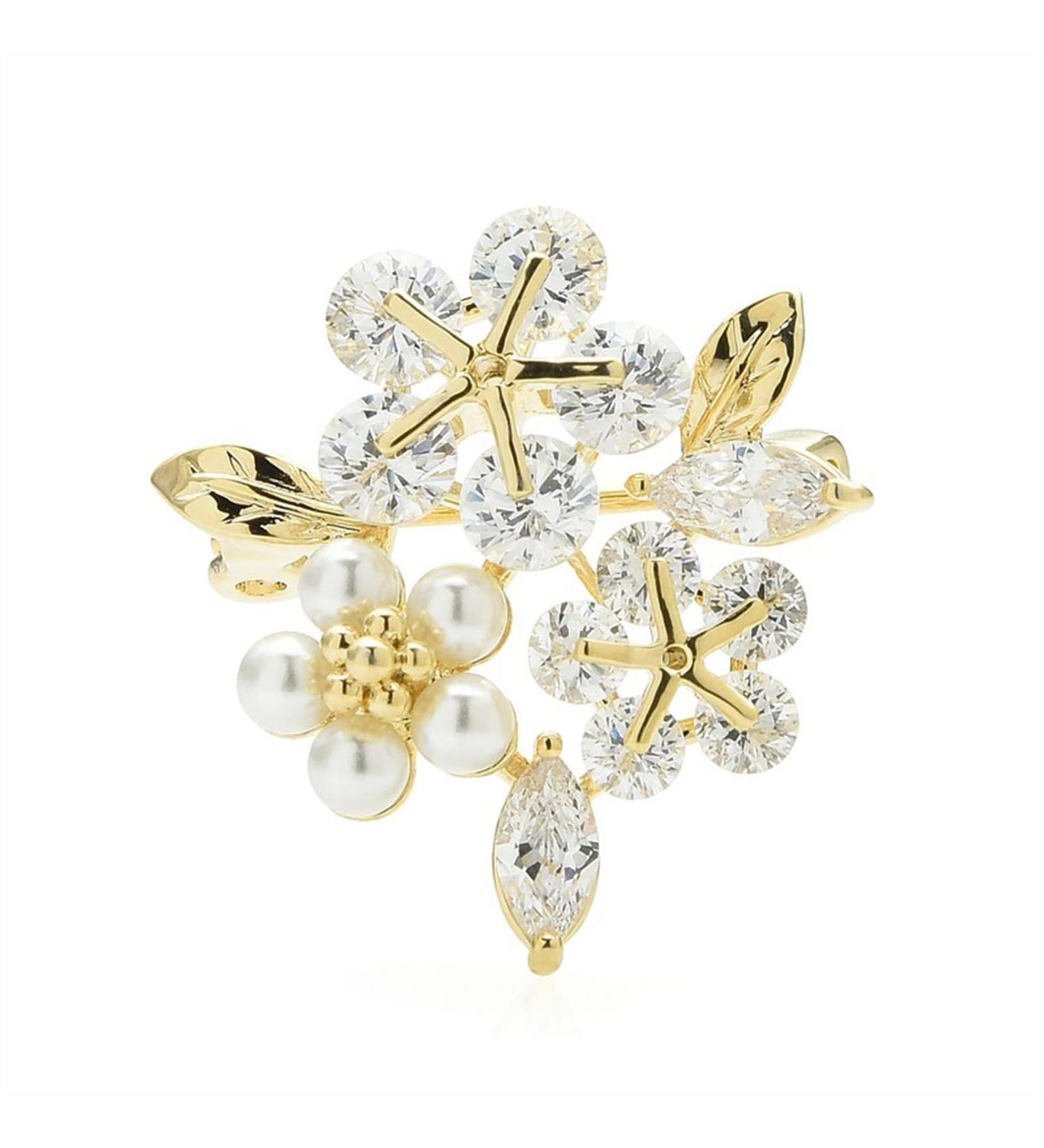 Pin Jewelry Gifts for Women Ladies Fashion Accessories Elegant Crystal Flower Flower Brooch Party Brooch Flower Shaped Brooch Brooches & Pins - Buy Online on GoSupps.com