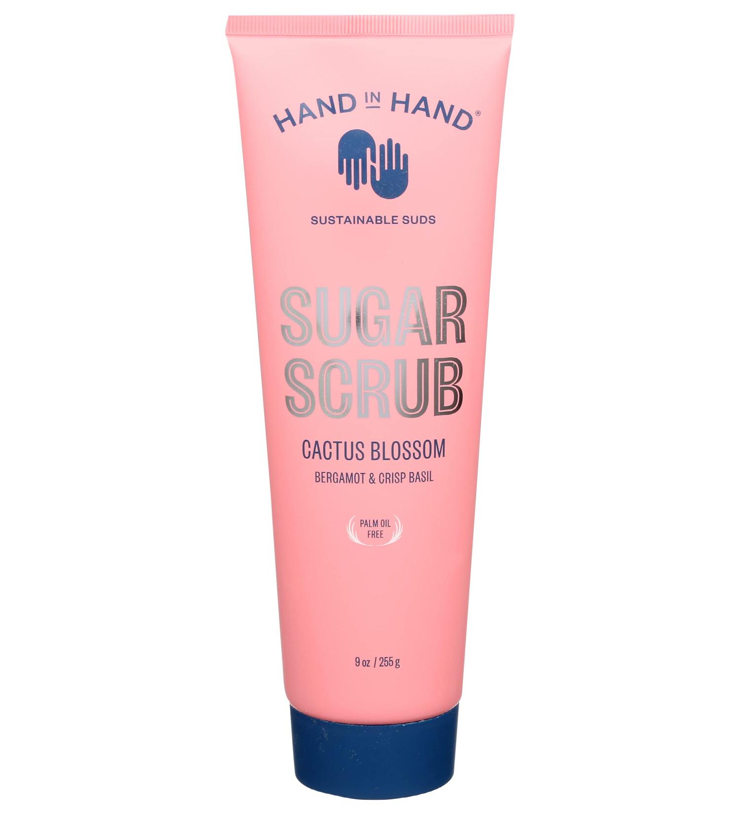 Hand in Hand Sugar Scrub 9oz - Bergamot & Basil Exfoliating Scrub for All Skin Types - Cactus Blossom Scent - Single Pack - Buy Online on GoSupps.com