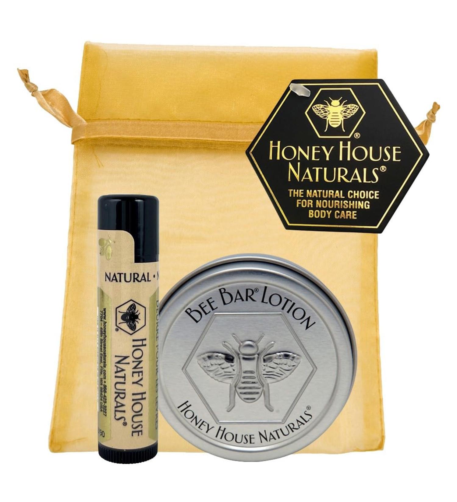 Honey House Naturals 2 Piece Gift Set All Natural Ultra Moisturizing Lotion Bar and Lip Butter Infused with Essential Oils Made in USA (Variant Name) Unscented 2 count (Pack of 1) - Buy Online on GoSupps.com