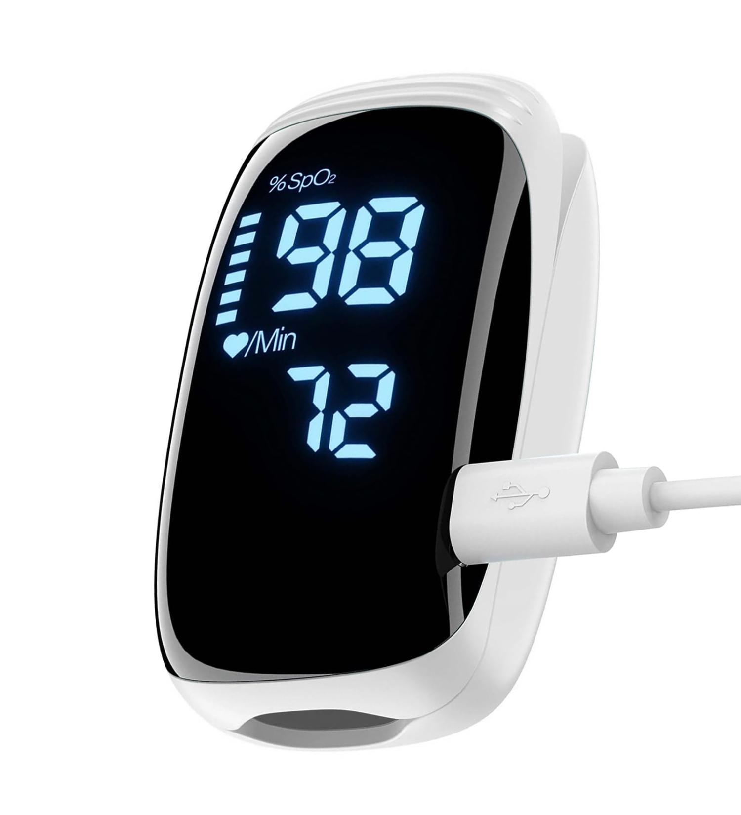 Rechargeable Pulse Oximeter Fingertip - Accurate Blood Oxygen Saturation Monitor for Sports | Fast SpO2 Reading (White - Buy Online on GoSupps.com
