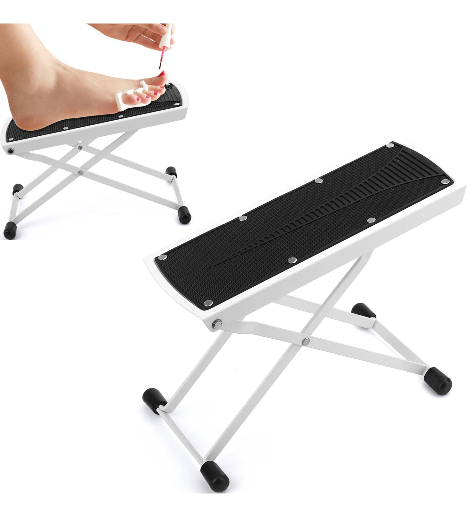 Pedicure Foot Rest - Non-Slip Home Beauty Footrest | 6 Heights Adjustable for Easy Pedicures | Sturdy Manicure Foot Rest in White - Buy Online on GoSupps.com
