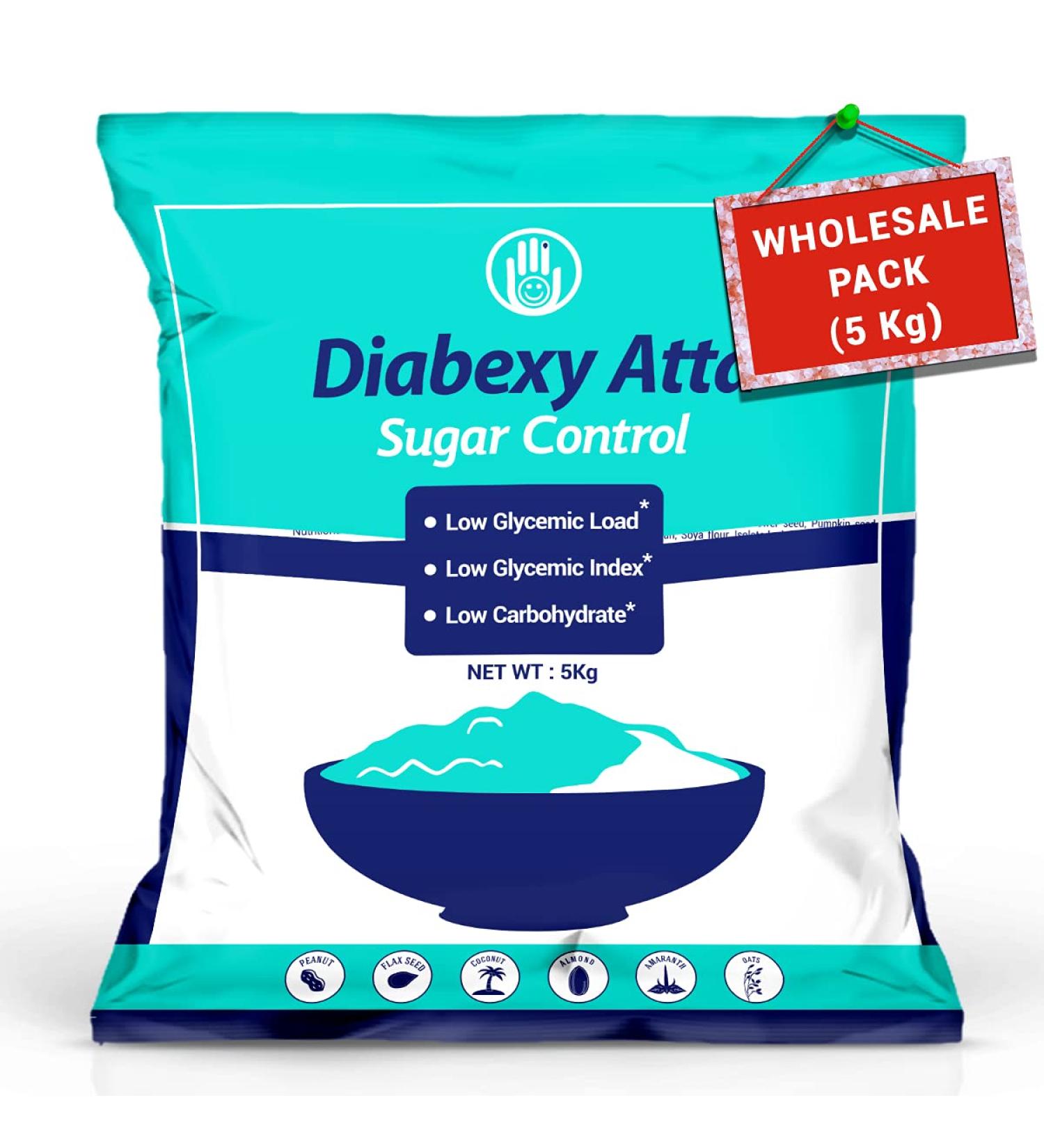 Diabexy Atta Sugar Control for Diabetes - 5kg | Low GI Whole Wheat Flour - Buy Online on GoSupps.com