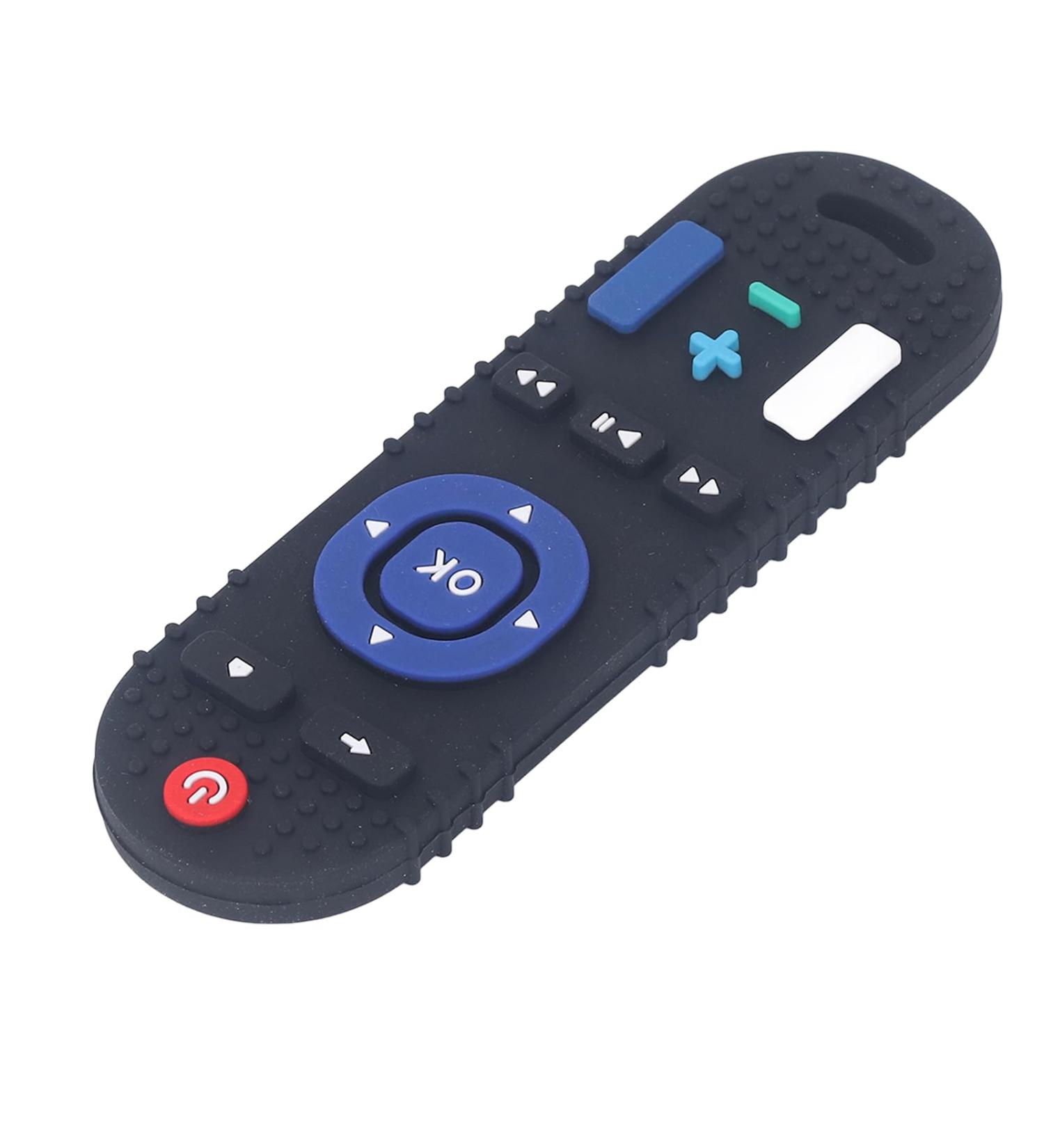 Shop Silicone Baby Bite Ring Toys | TV Remote Control Shaped Sensory Teether for Babies - Black - Buy Online on GoSupps.com
