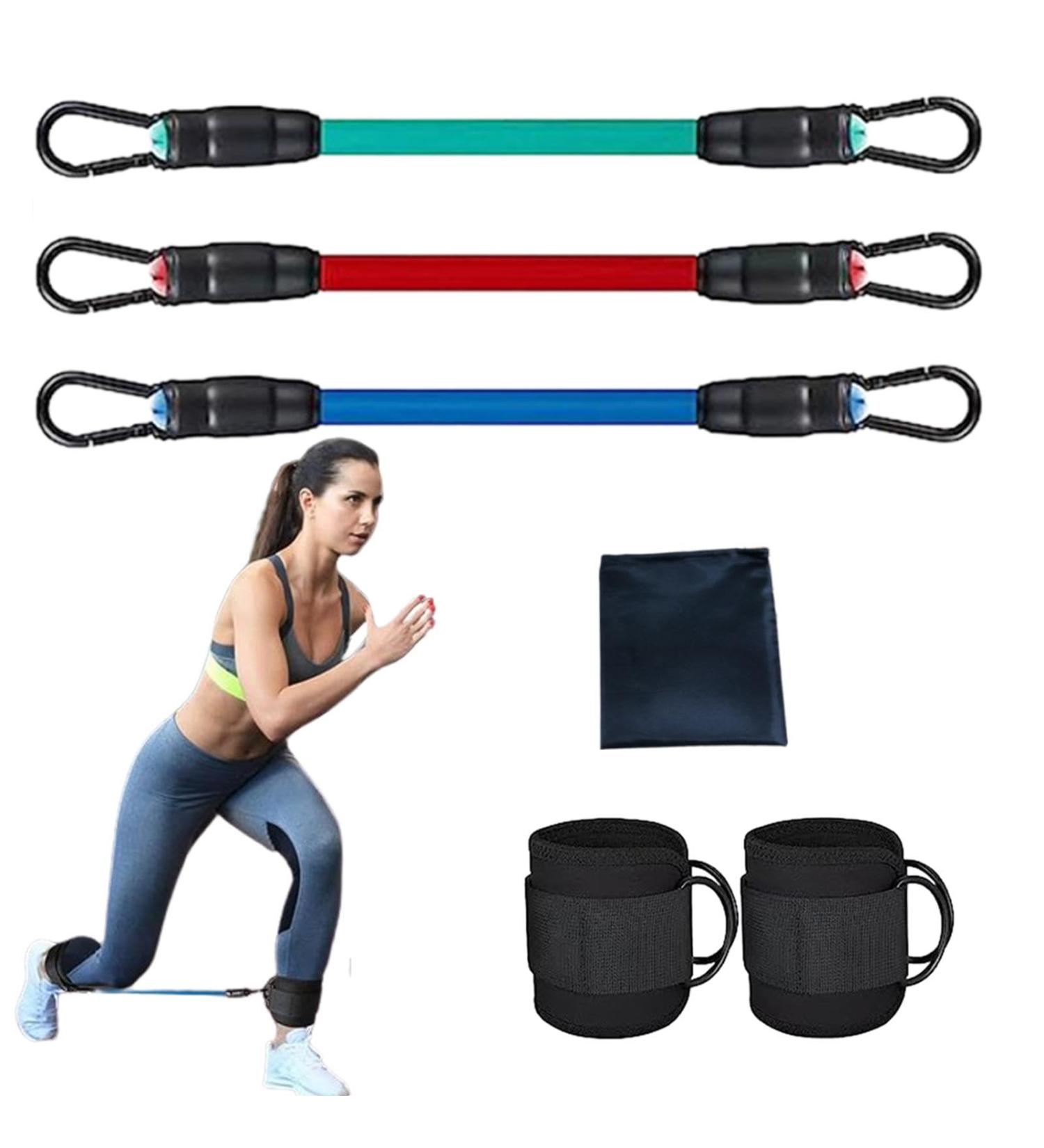 Buy Adjustable Ankle Resistance Band Set - Portable Leg Exercise Bands for Strength Training & Travel - Buy Online on GoSupps.com