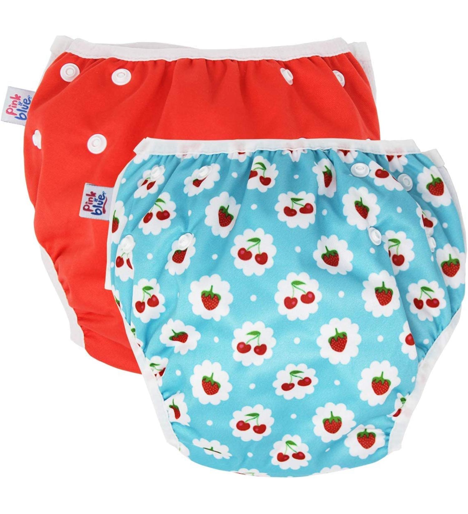Buy Eco-Friendly Pink & Blue 2-Part Swimming Diaper - Reusable Swimming Trunks for Boys & Girls (4.5-16 kg / 7-20.5 kg) - 2 Pack - Buy Online on GoSupps.com
