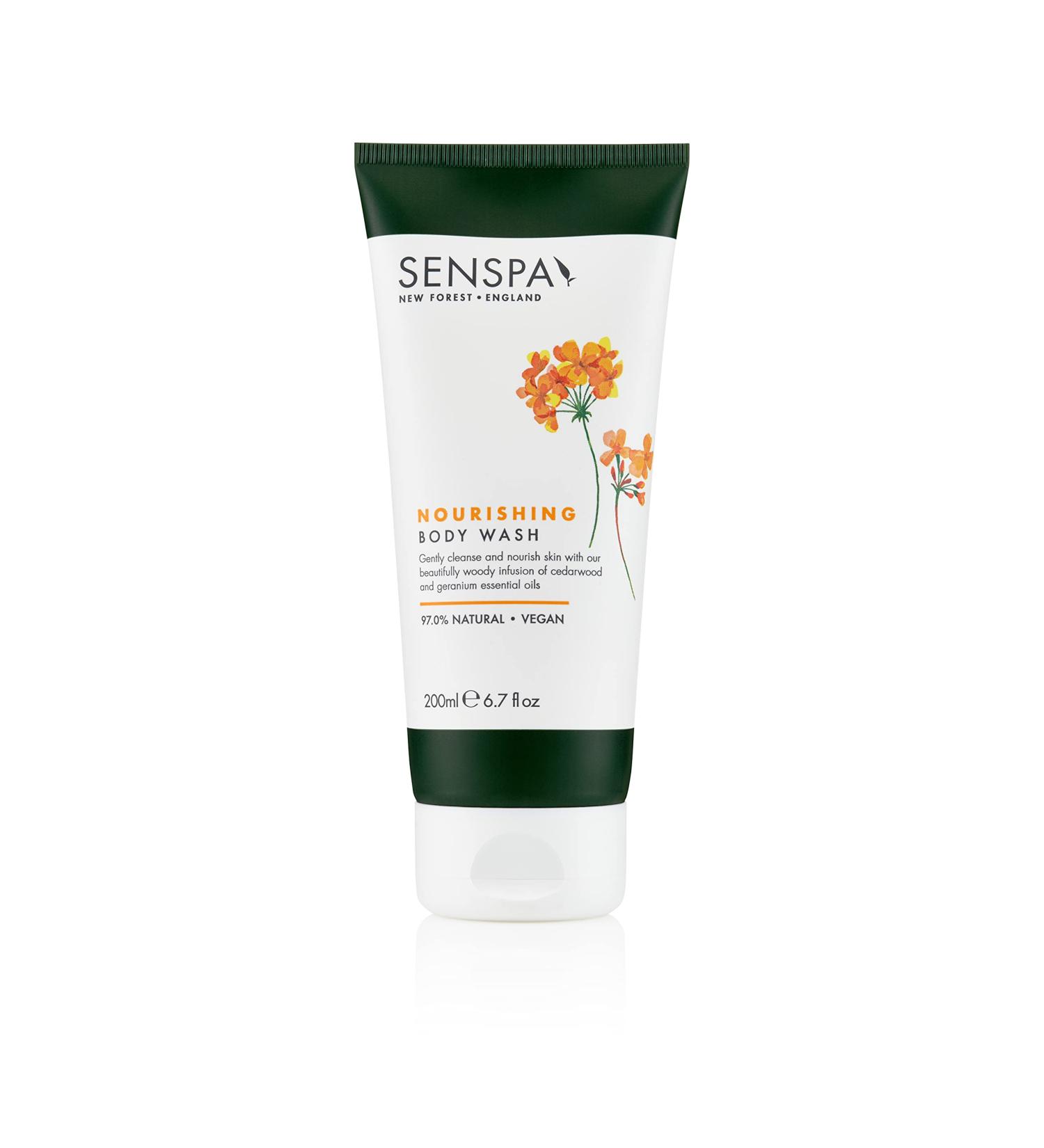 SenSpa Nourishing Cedarwood Body Wash Vegan Shower Gel 200ml - Buy Online on GoSupps.com