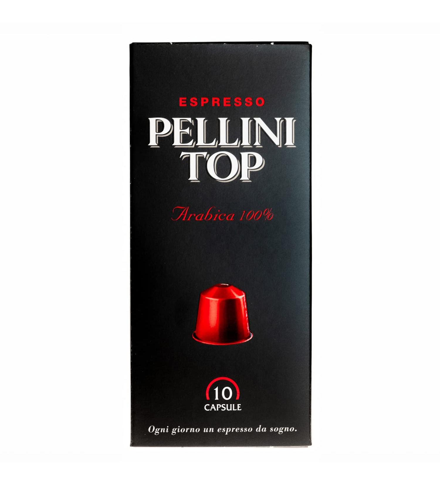 Pellini Caf Top 100% Arabica 120 Nespresso Compatible Coffee Capsules with Intense and Enveloping Aroma and Delicate Roasting Compostable and Self-Protected 12 Packs of 10 Capsules - Buy Online on GoSupps.com
