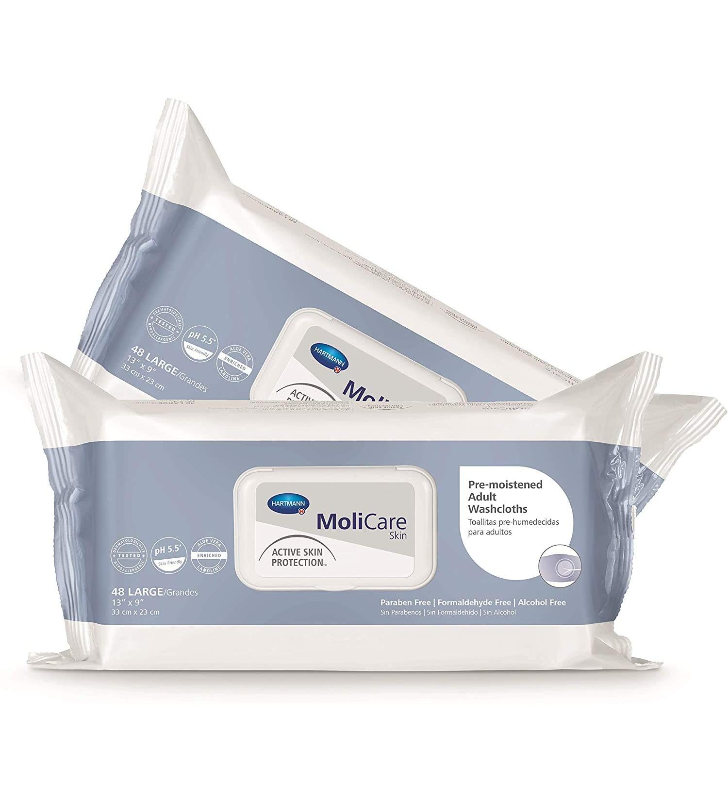 MoliCare Skin Washcloths Aloe Vera / Lanolin 96 pieces 48 pieces