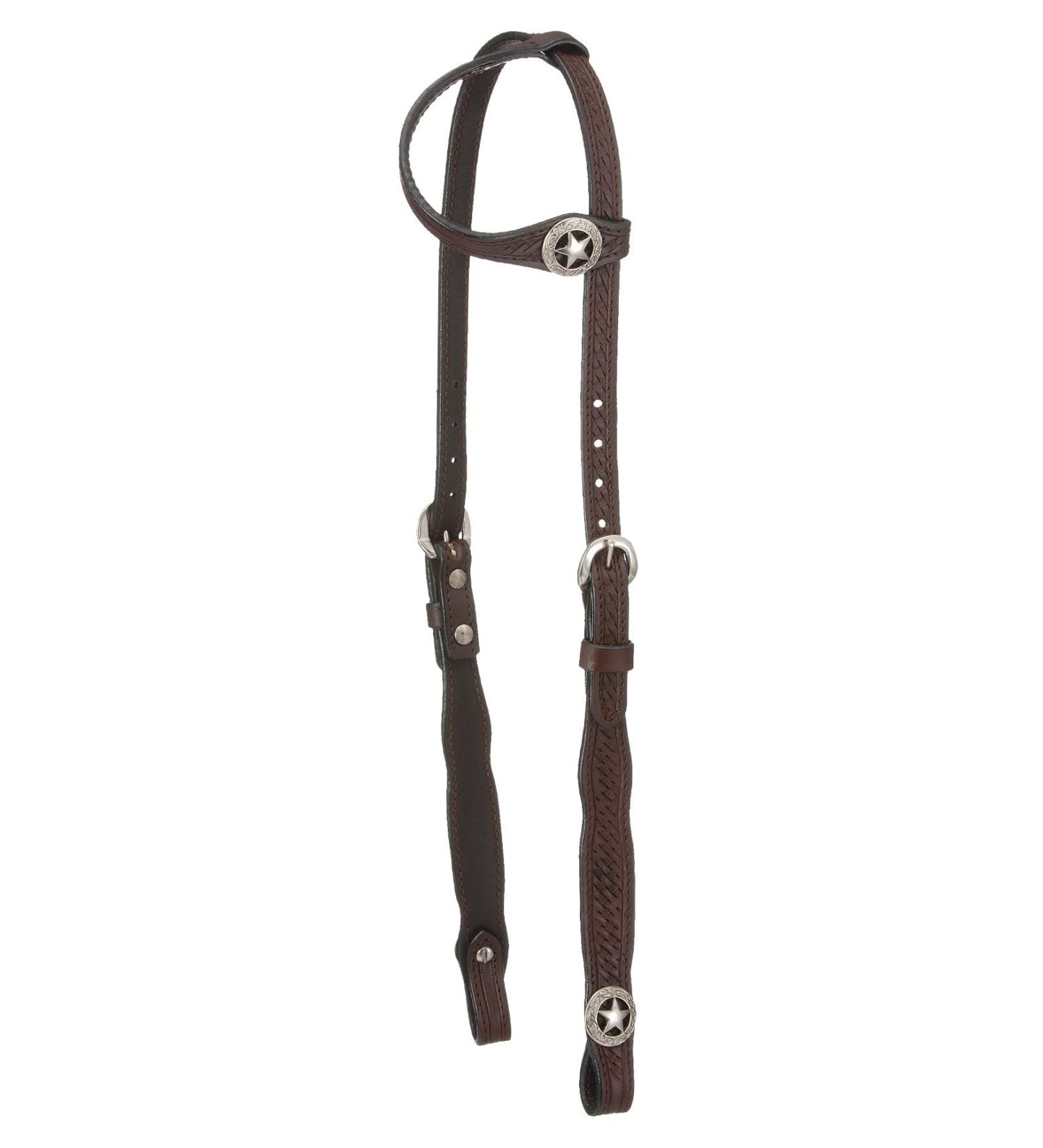 Tough 1 Royal King Square Cheek Single Ear Headstall Dark Oil