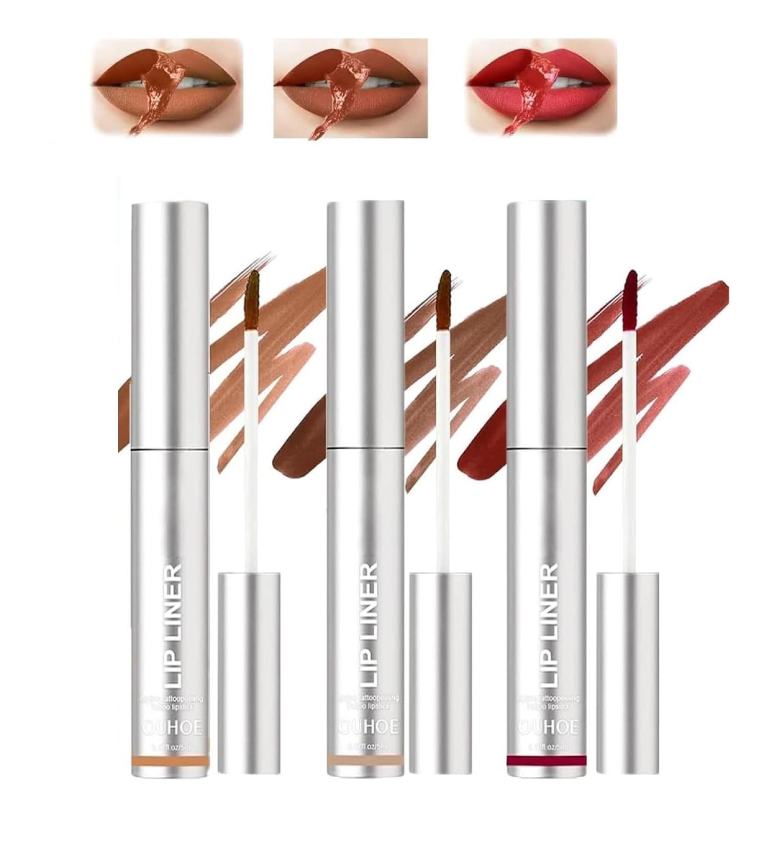 Pakivs 3 Pack Removable Lip Liner - Peel-Off Pencil Tattoo - Long Lasting - Waterproof Matte Lip Pencil - With Hyaluronic Acid and Vitamin E - For Women - Buy Online on GoSupps.com