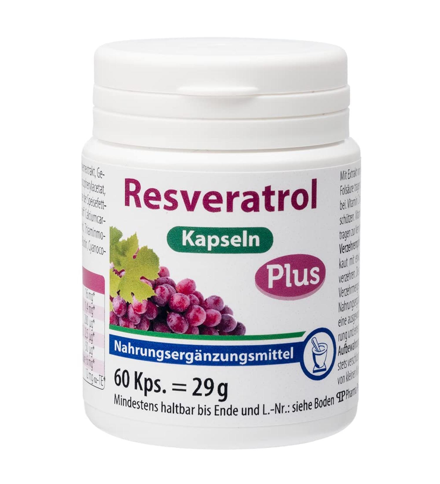 Buy Pharma-Peter RESVERATROL PLUS Capsules - 60 Count | Premium Antioxidant Supplement for Heart Health - Buy Online on GoSupps.com