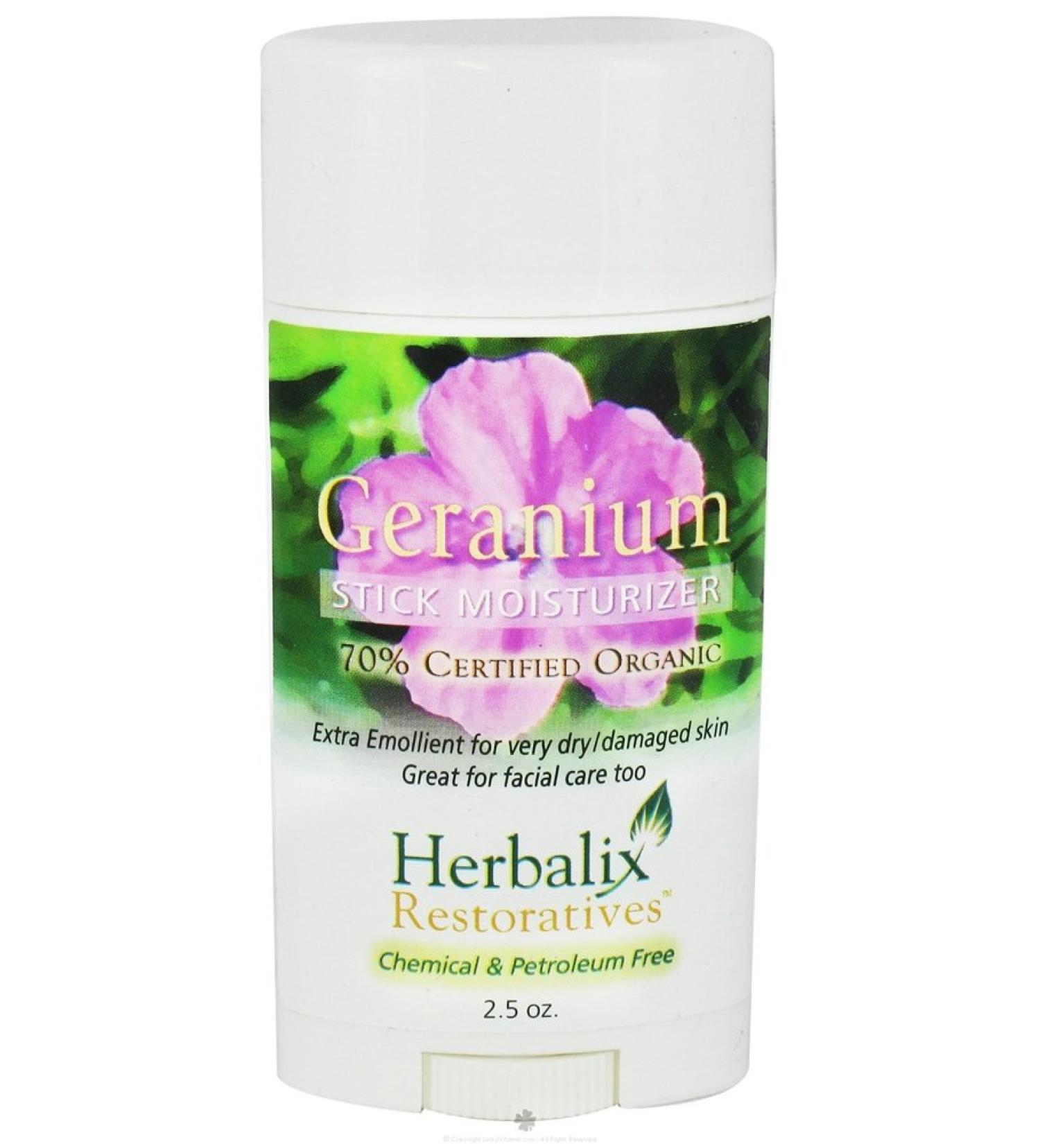 Herbalix Organic Geranium Stick Moisturizer -70% Certified Organic