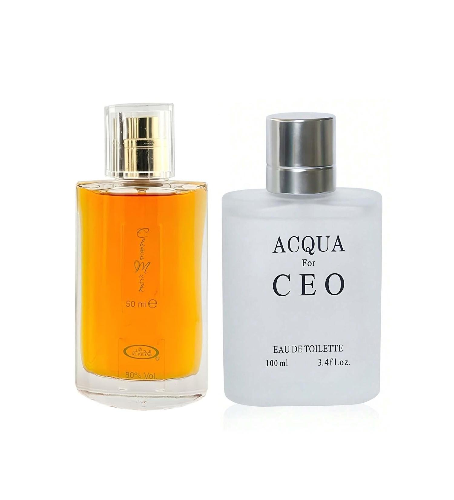 Choco Musk&Acqua For CEO Men s Cologne-Rich Chocolate & Musk Eau De Toilette Long-Lasting Scent Perfume for Men Elegant Bottle 3.4 Fl Oz Fragrance for Refined Occasions Choco Musk&Acqua For CEO 2.53 Fl Oz (Pack of 2) - Buy Online on GoSupps.com