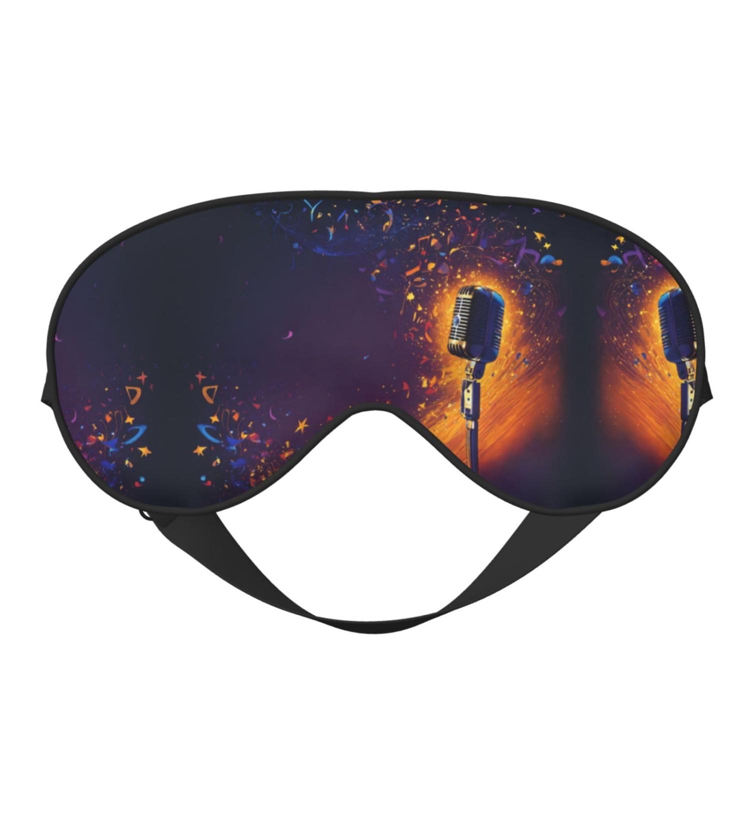 Microphone with Music Note Print Double-Sided Eye Mask Soft and Light Blocking for Enhancing Sleep Quality - Buy Online on GoSupps.com