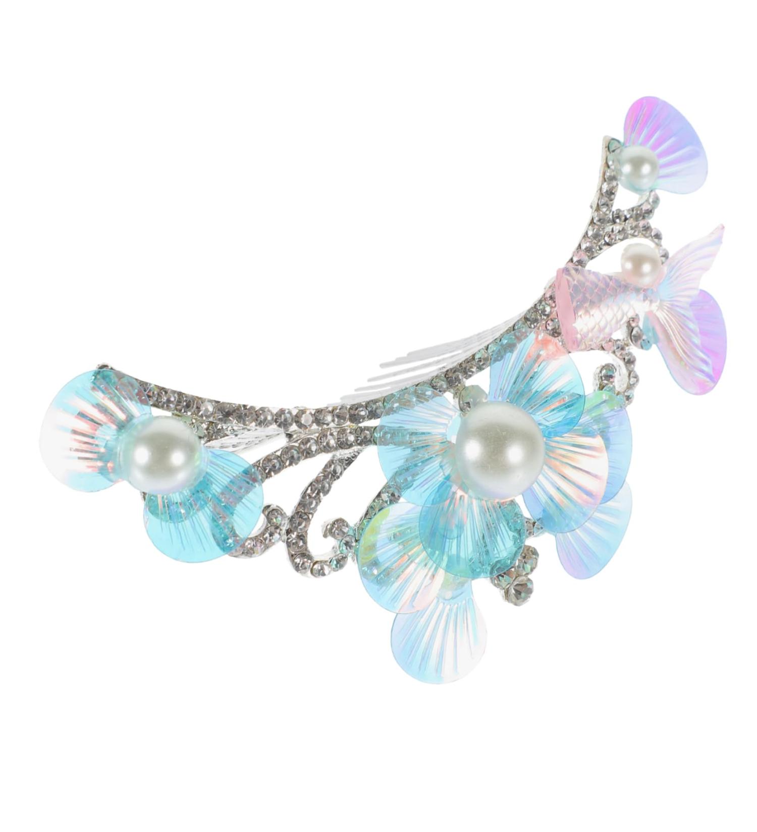 minkissy Rhinestone Tuck Comb Rhinestone Bobby Pins Wig Hair Pin Tiara Hair Clip The Crown Hair Barrettes Women Crown Hairpiece Girls Crown Girls Headpiece Shell Metal Women's Hair Comb - Buy Online on GoSupps.com