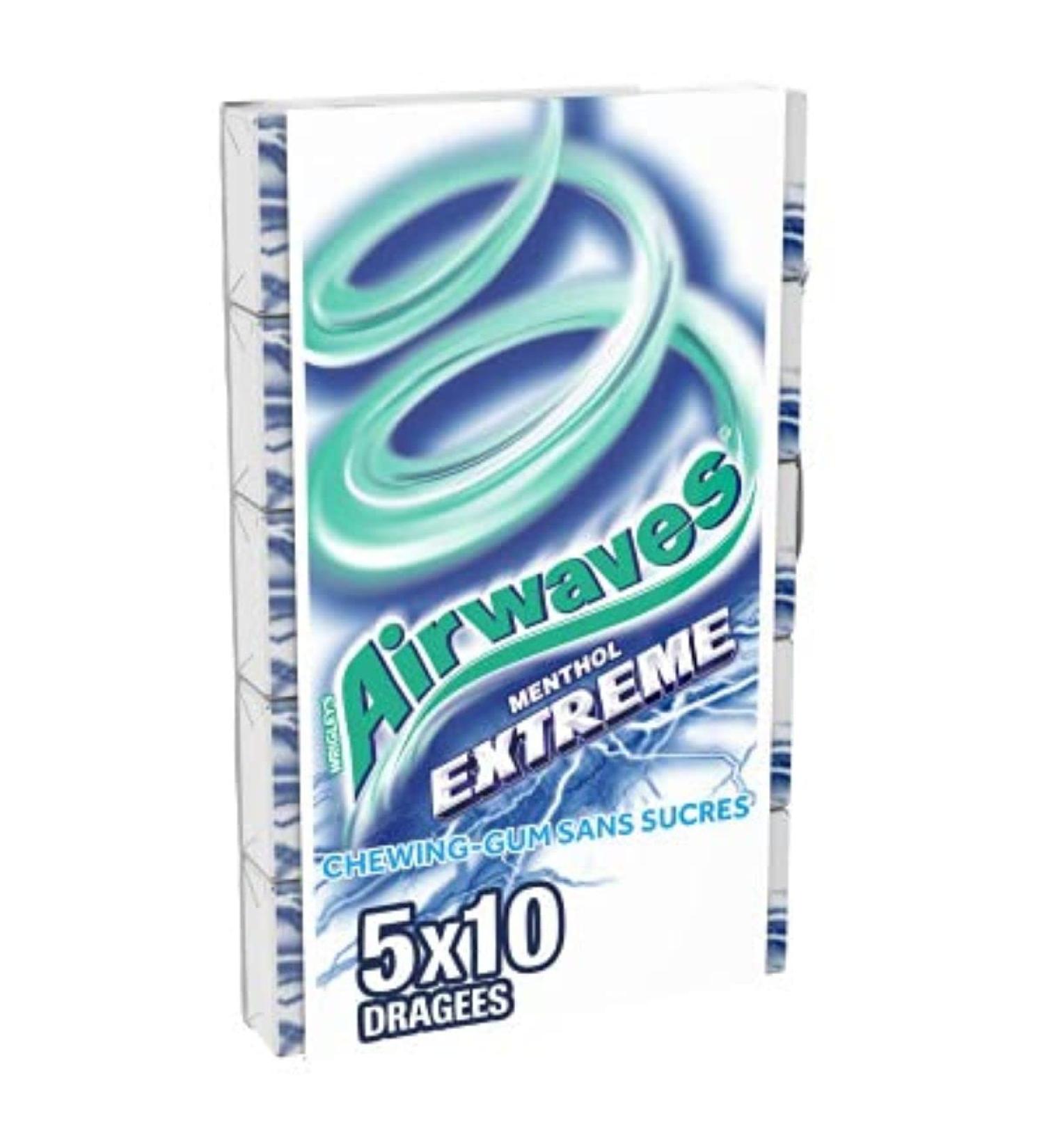 Airwaves Extreme menthol chewing gum, sugar-free - the 5 packs of 10, 70 g