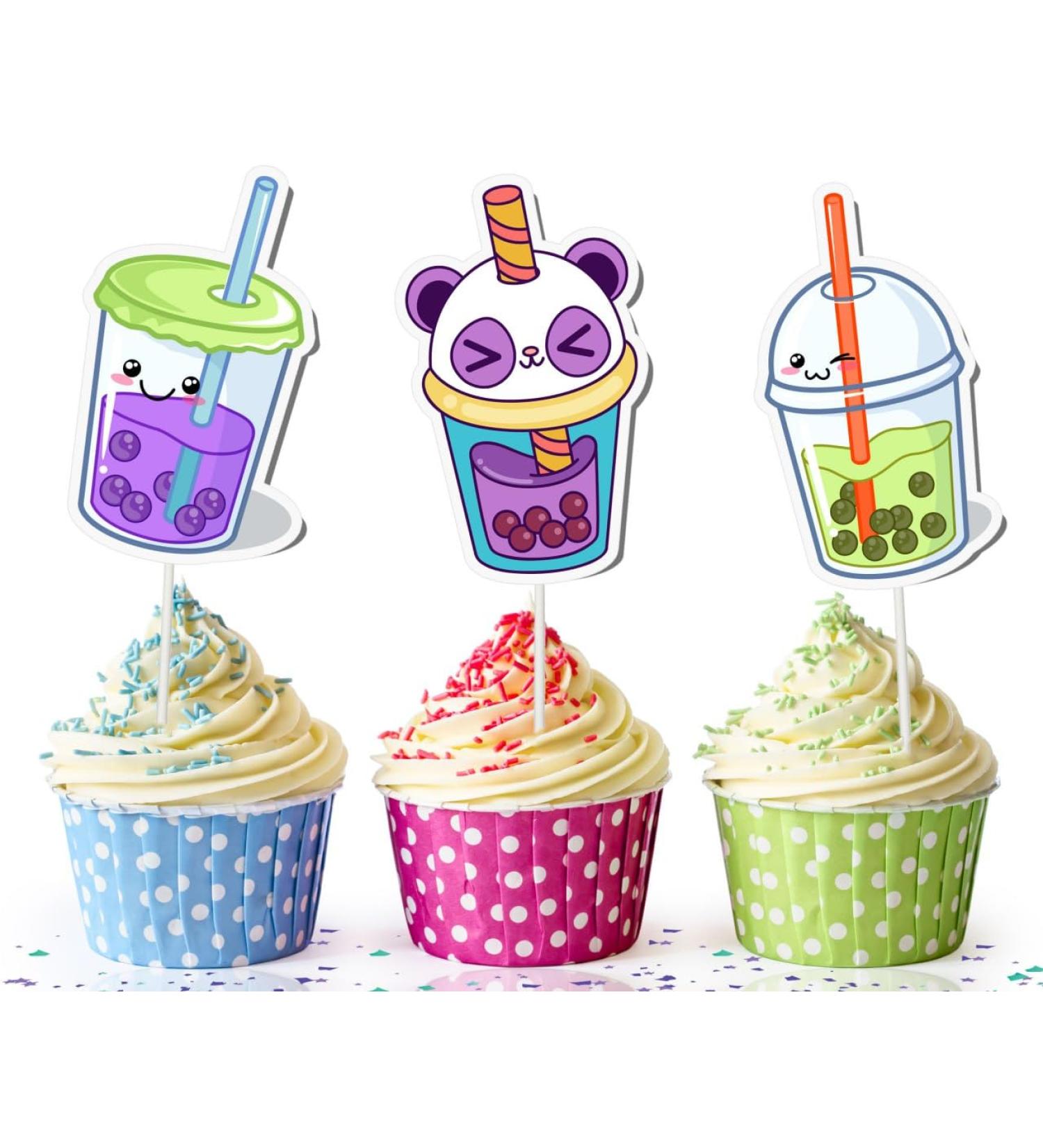 pc Delightful 10-Piece Boba Tea Theme Cuake Toppers - Add a Sip of Fun to Your Treats! - Buy Online on GoSupps.com