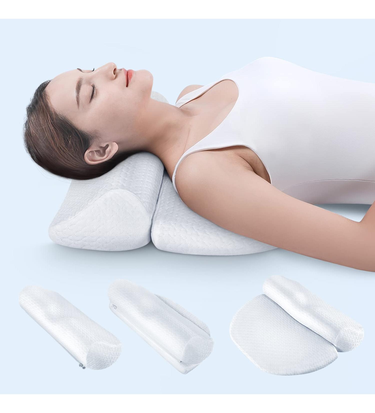 6-IN-1 Adjustable Cervical Neck Pillow for Pain Relief - Memory Foam Bolster with Detachable Pad - Neck Support for Body, Lumbar, Knee, Leg & Back - Orthopedic Neck Roll (White) - Buy Online on GoSupps.com