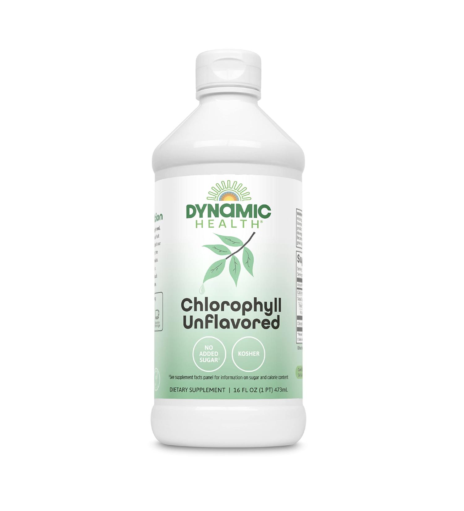 Dynamic Health Liquid Chlorophyll Unflavored 100 mg Sodium Copper Chlorophyllins with Alfalfa and Mulberry Leaves Plant Cleanse and Deodorizing No Added Sugar 16 Fl Oz 16 Fl Oz (Pack of 1) - Buy Online on GoSupps.com