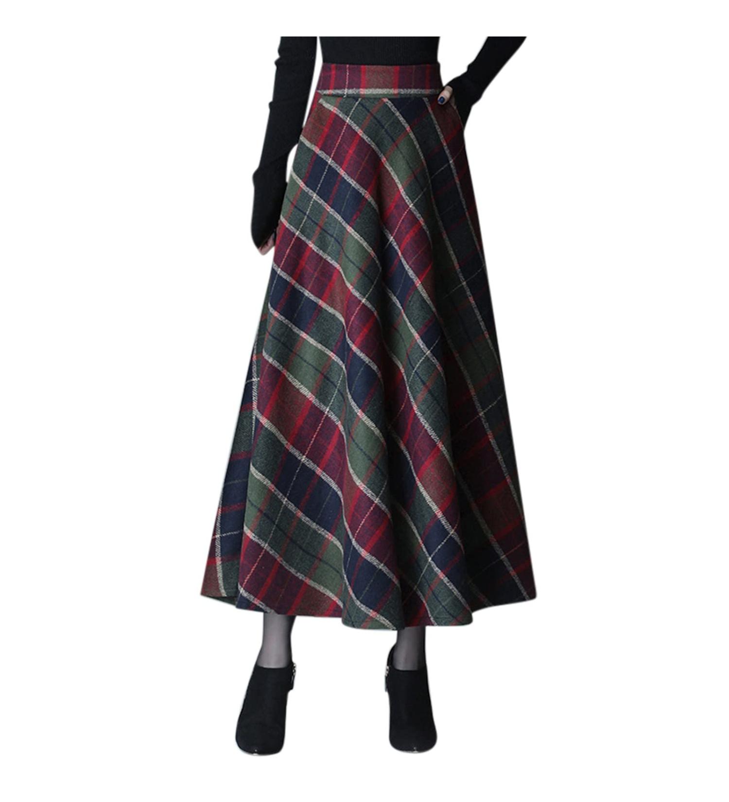 Shop Winter Ladies Skirt - Adjustable Lace Trim A-Line Ball Dress with High Elastic Waist | Midi Rocker Skirt in Rock Green XXL - Buy Online on GoSupps.com