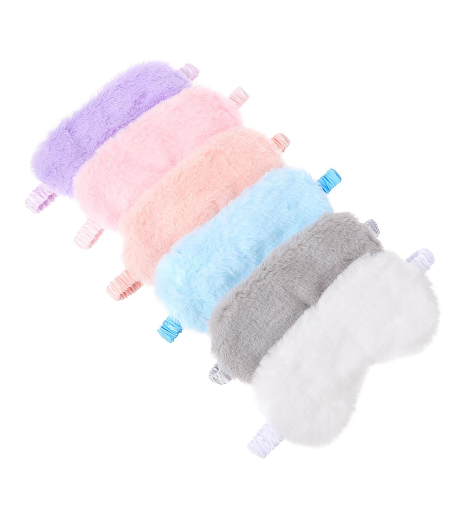 Buy Minkissy 6pcs Rabbit Fur Blackout Sleeping Masks - Adjustable Plush Eye Masks for Travel Napping & Relaxation - Buy Online on GoSupps.com