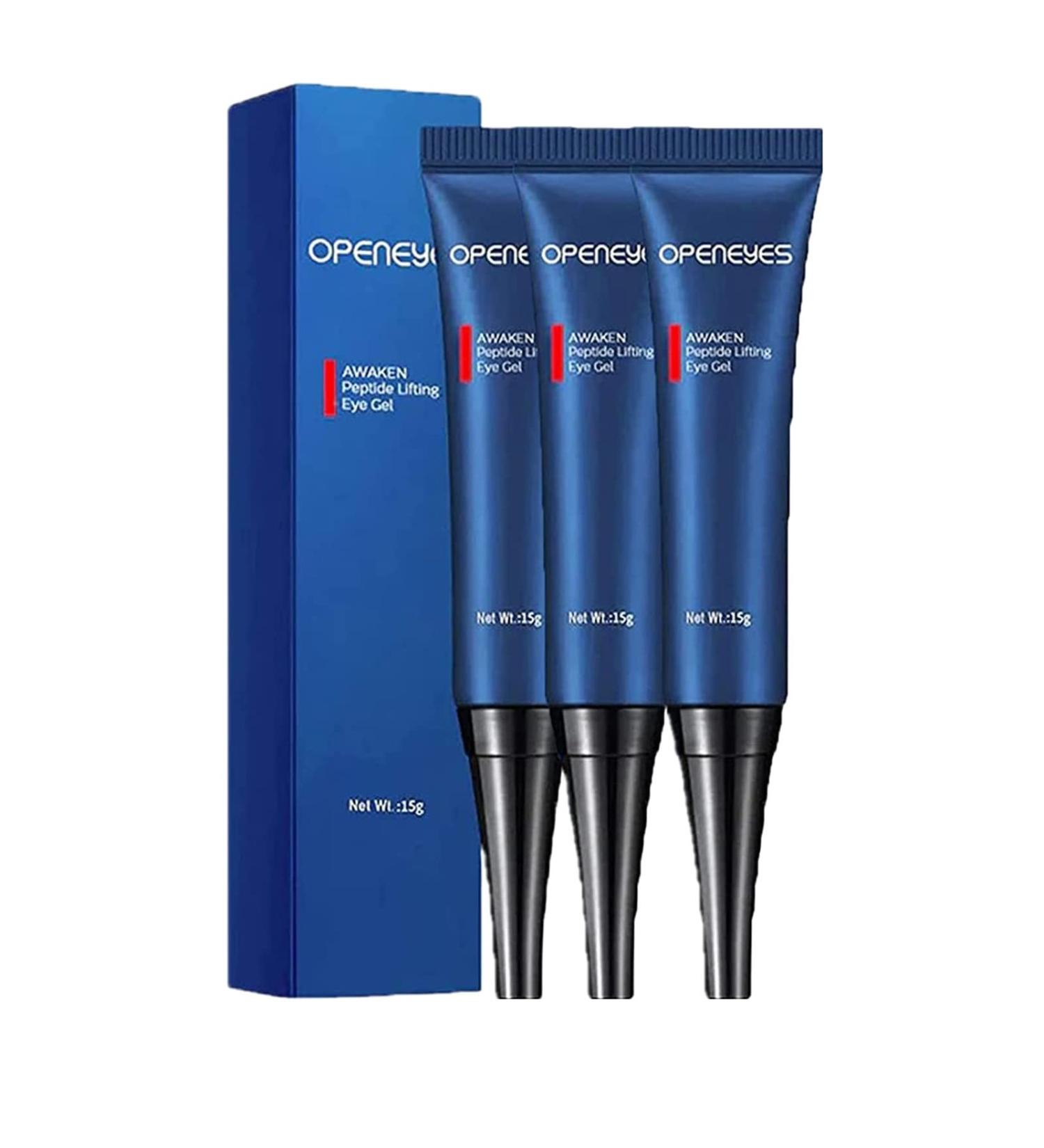 OPENEYES Awaken Peptide Lifting Eye Gel OPENEYES Peptide Eye Gel openeyes Lifting Eye Gel Peptide Depuffing Eye Gel Men Eye Cream Anti Aging Lifts Firming Anti-Wrinkle Eye Tightener (3PCS) - Buy Online on GoSupps.com