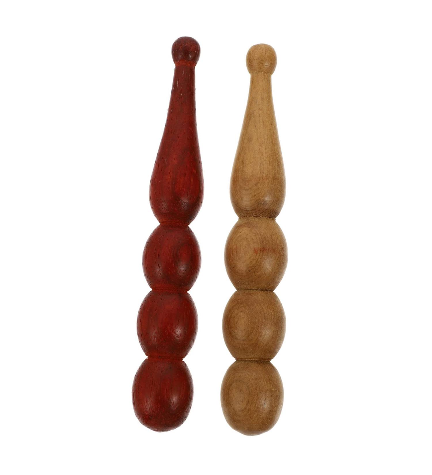 Healeved Pearl Massage Bar & Muscle Roller Stick Set | Trigger Point Wood Massage Tools for Home Use - Buy Online on GoSupps.com