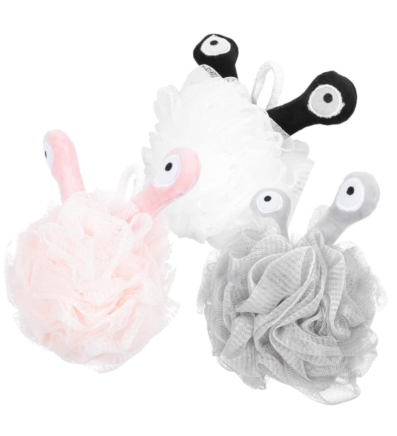 3pcs Cute Loofah Cartoon Bath Balls - Exfoliating Bath Sponge & Shower Back Scrubber for Ultimate Clean | Ideal Bathroom Supplies - Buy Online on GoSupps.com